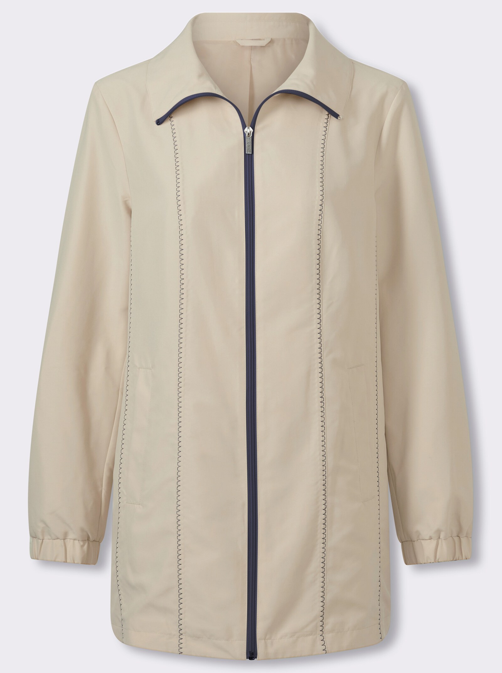 Jacke mit Kontrastnähten - sand