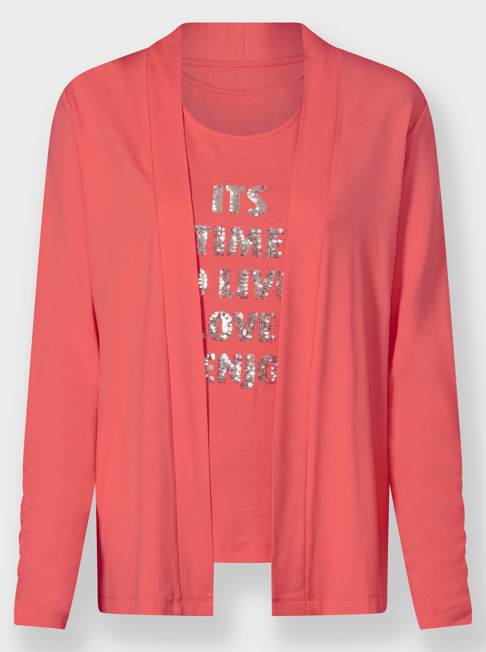 heine Twinset van viscose - koraal