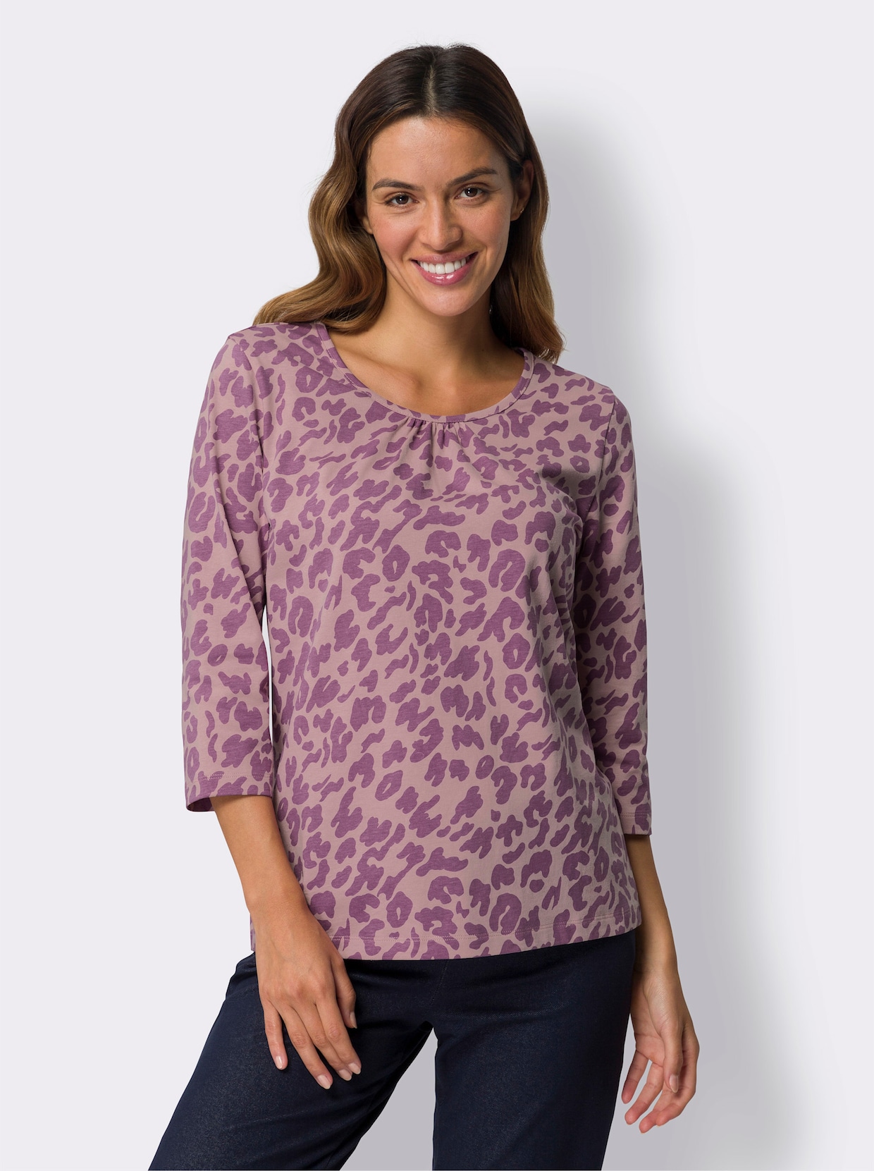 T-shirt - hortensia-violett-med tryck