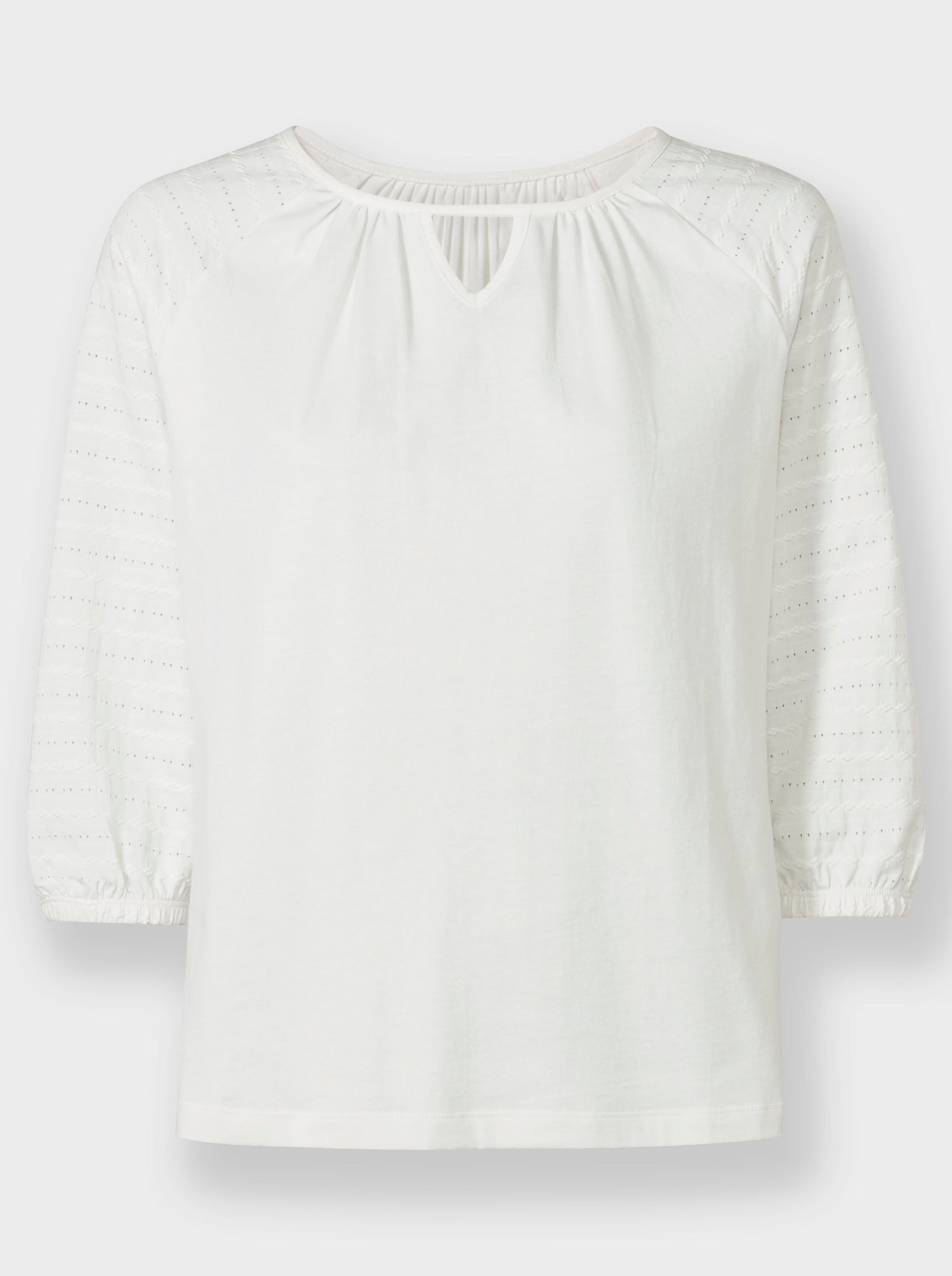 3/4-Arm-Shirt in Baumwoll-Qualität - ecru