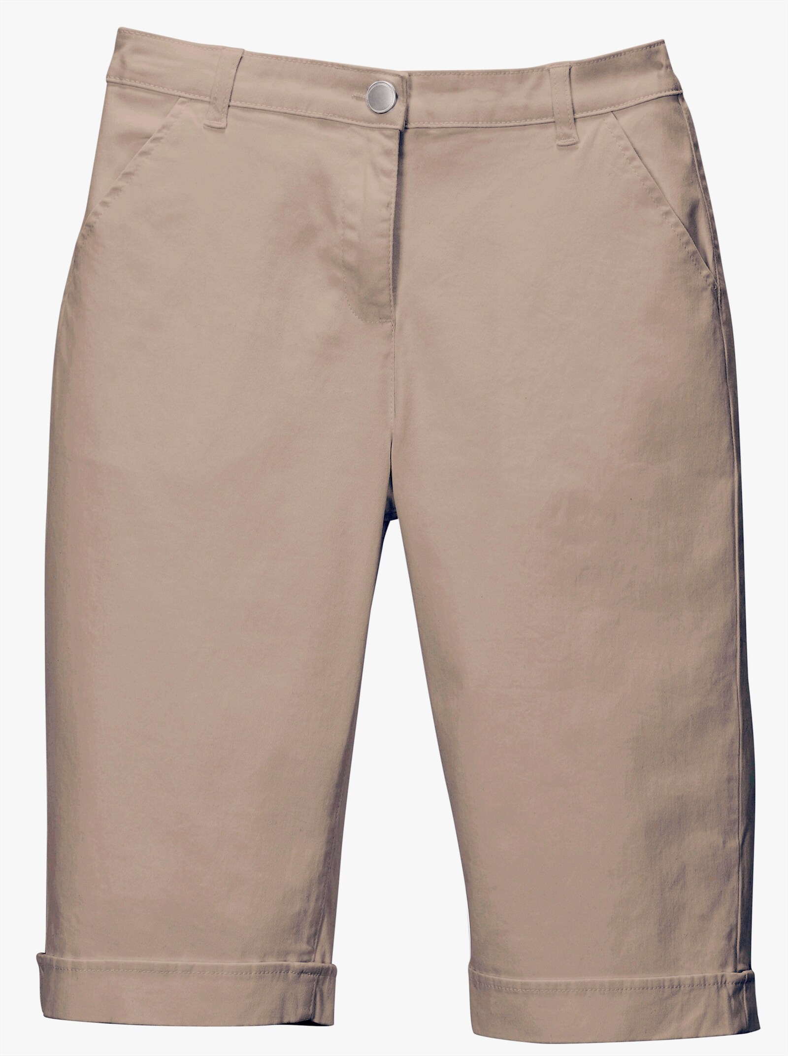 Jeansbermudas mit Dehnbund hinten - sesam