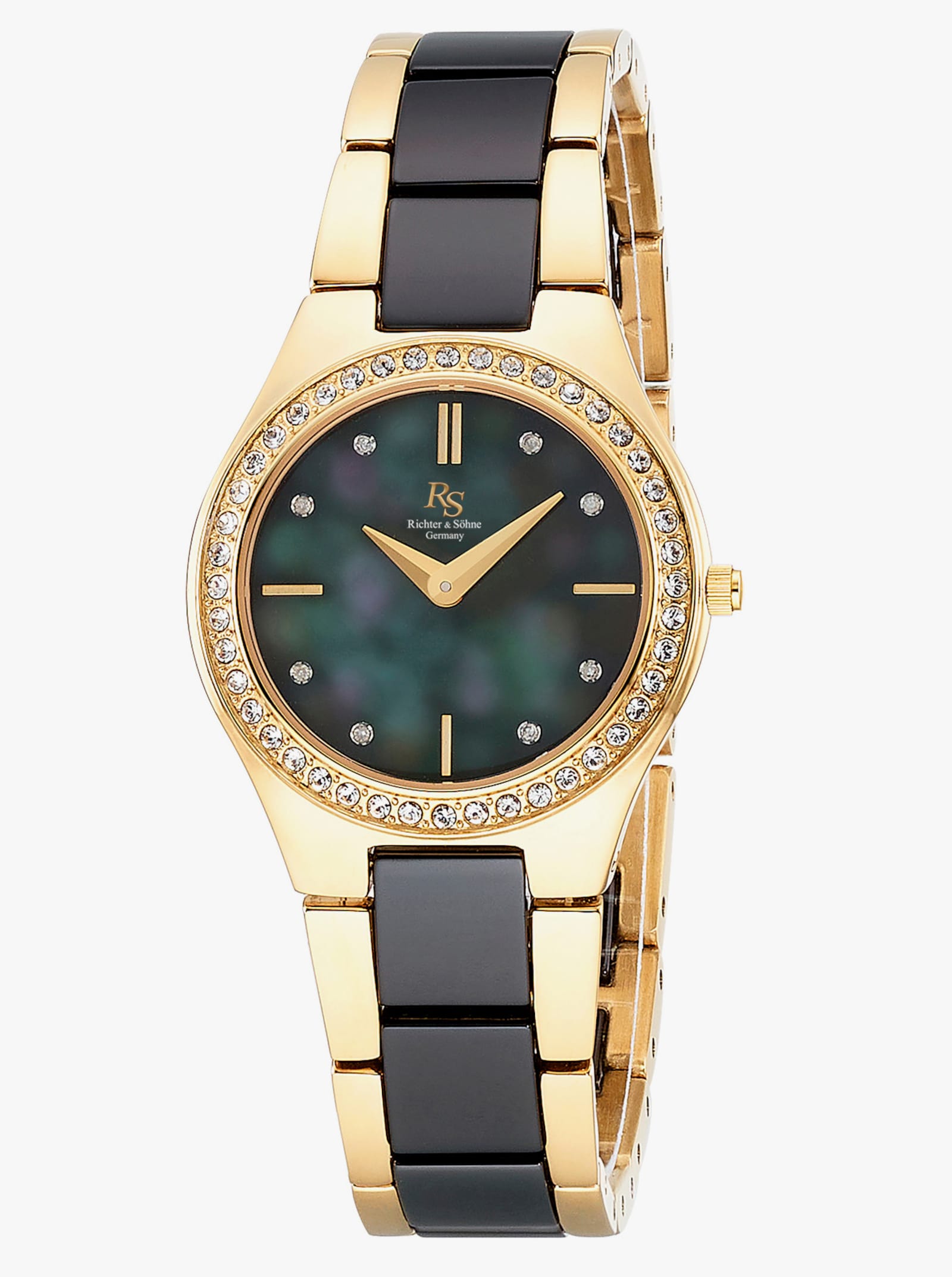 Damenuhr - schwarz-gelb