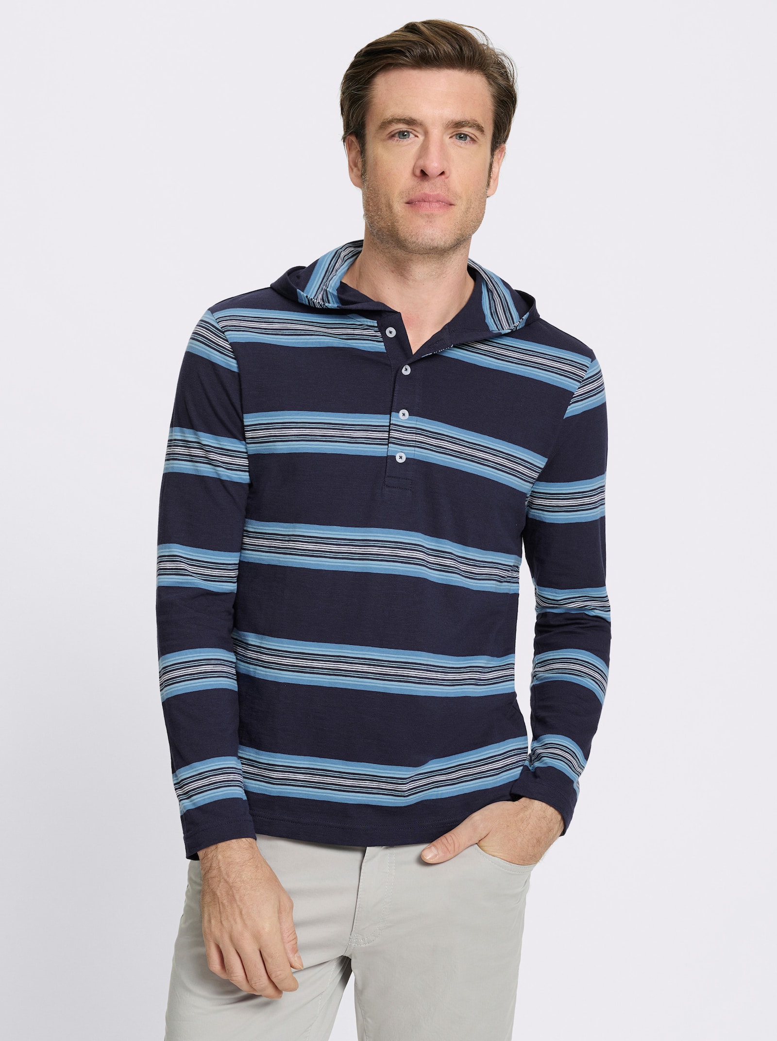 Catamaran Kapuzenshirt - marine-gestreift