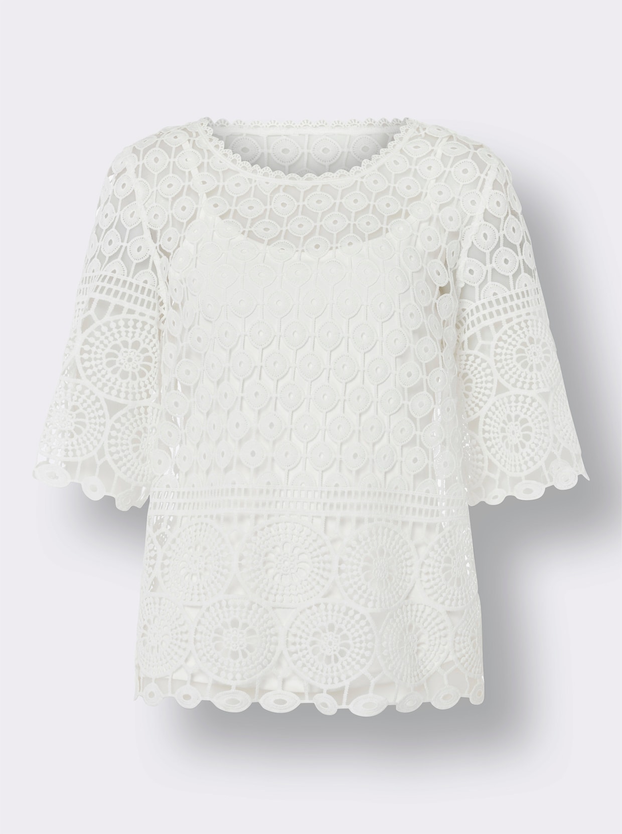 heine Shirt met ronde hals - ecru