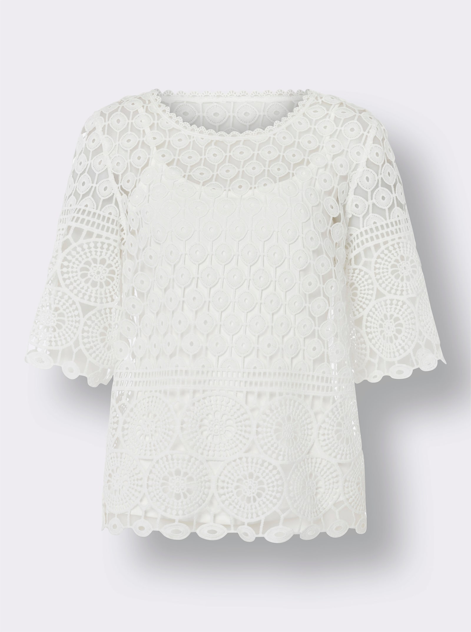 heine Rundhalsshirt inklusive passendem Top - ecru