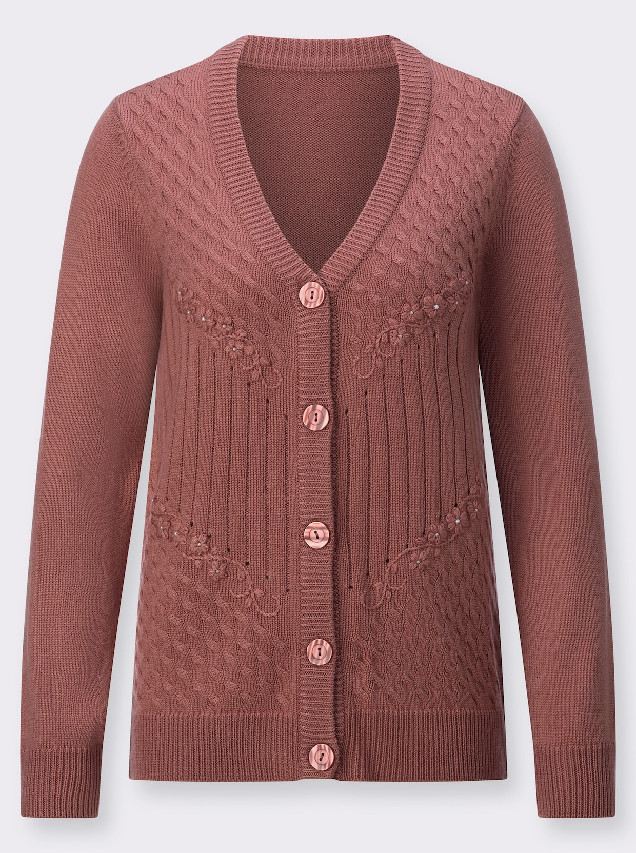 Strickjacke - rosenholz