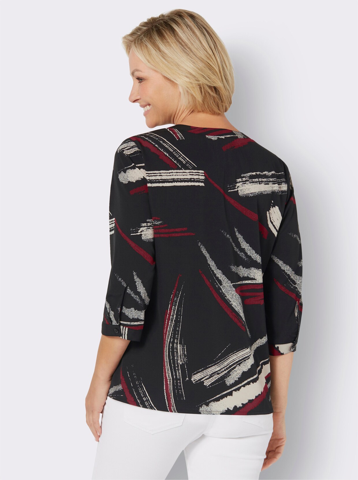 Blus med tryck - svart-sesam-med tryck