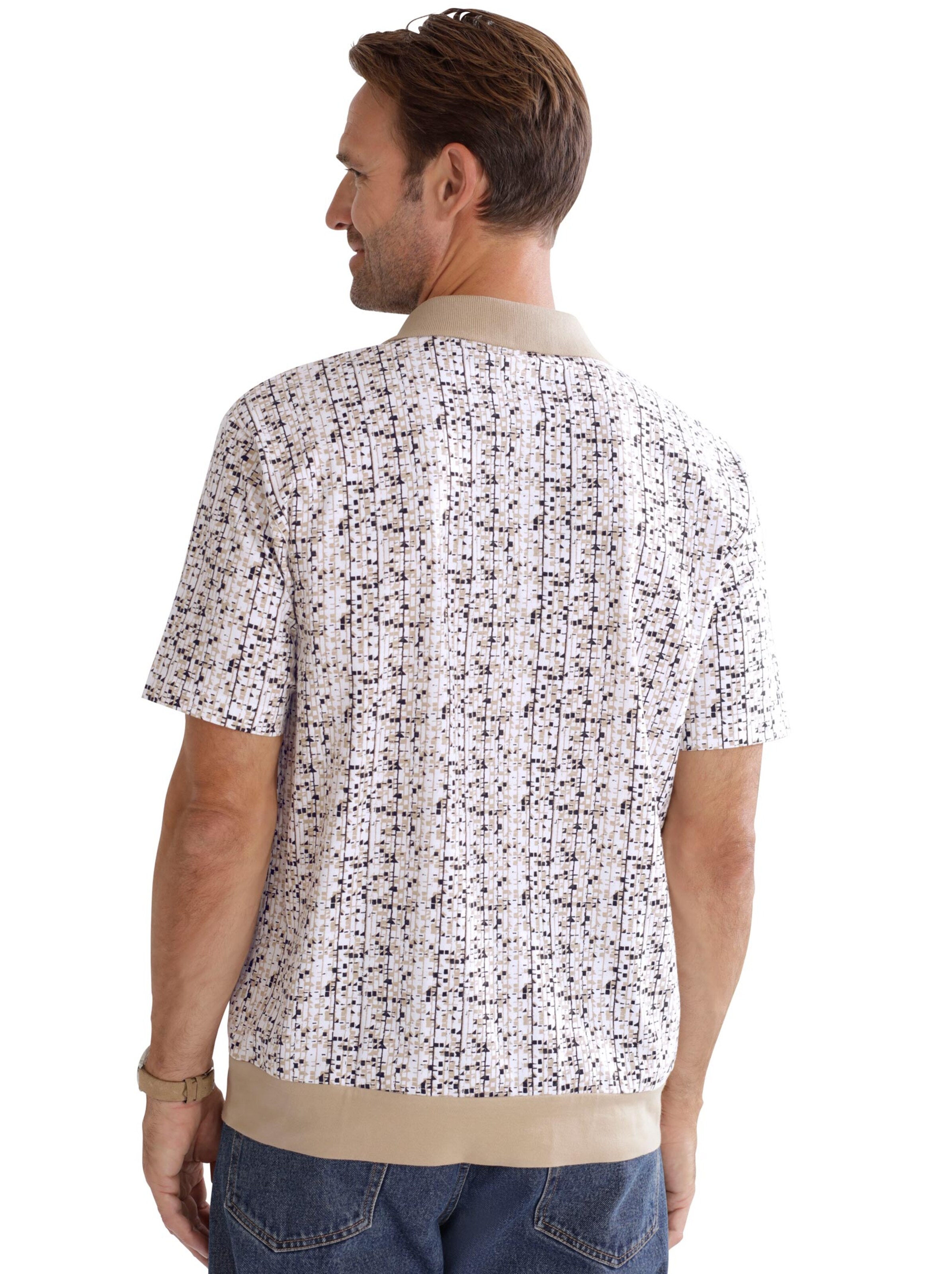 Poloshirt - beige-bedruckt