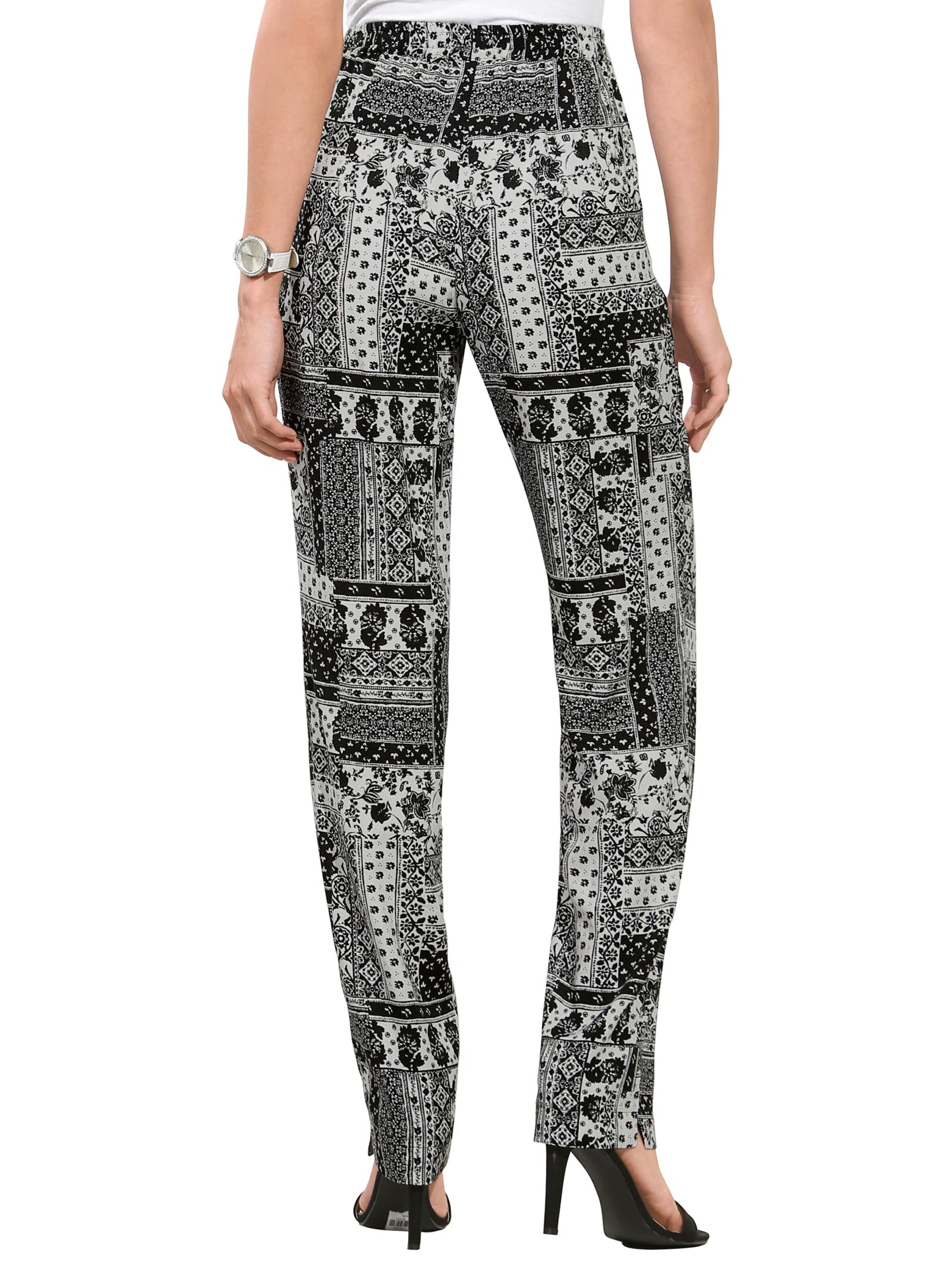 Hose - schwarz-weiß-gemustert