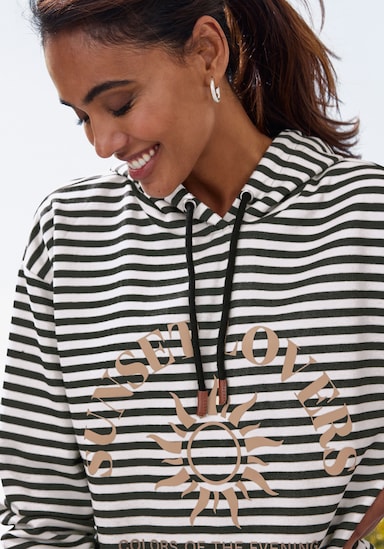 H.I.S Kapuzenpullover - schwarz gestreift