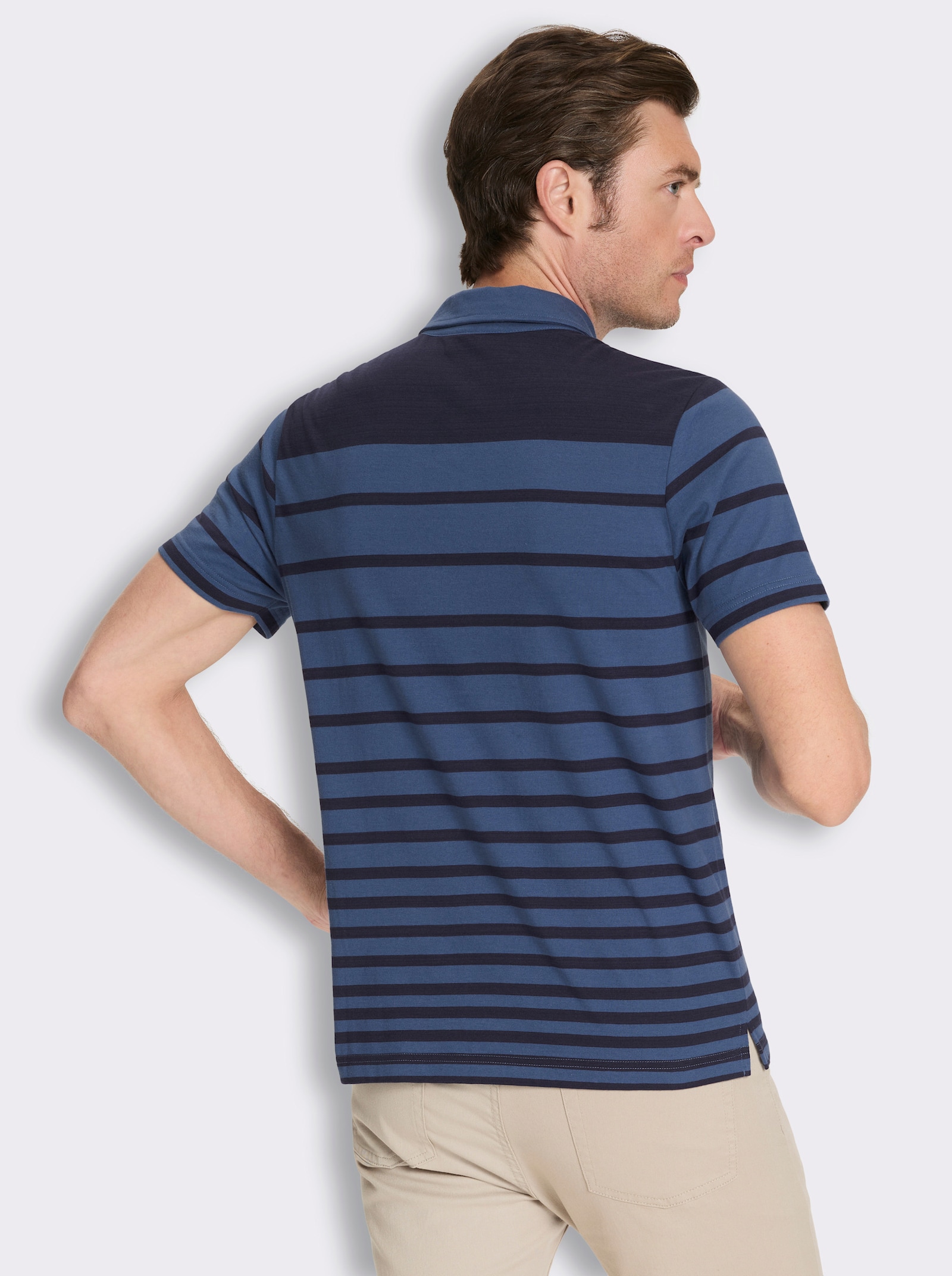 Poloshirt im Streifen-Dessin - jeansblau-gestreift