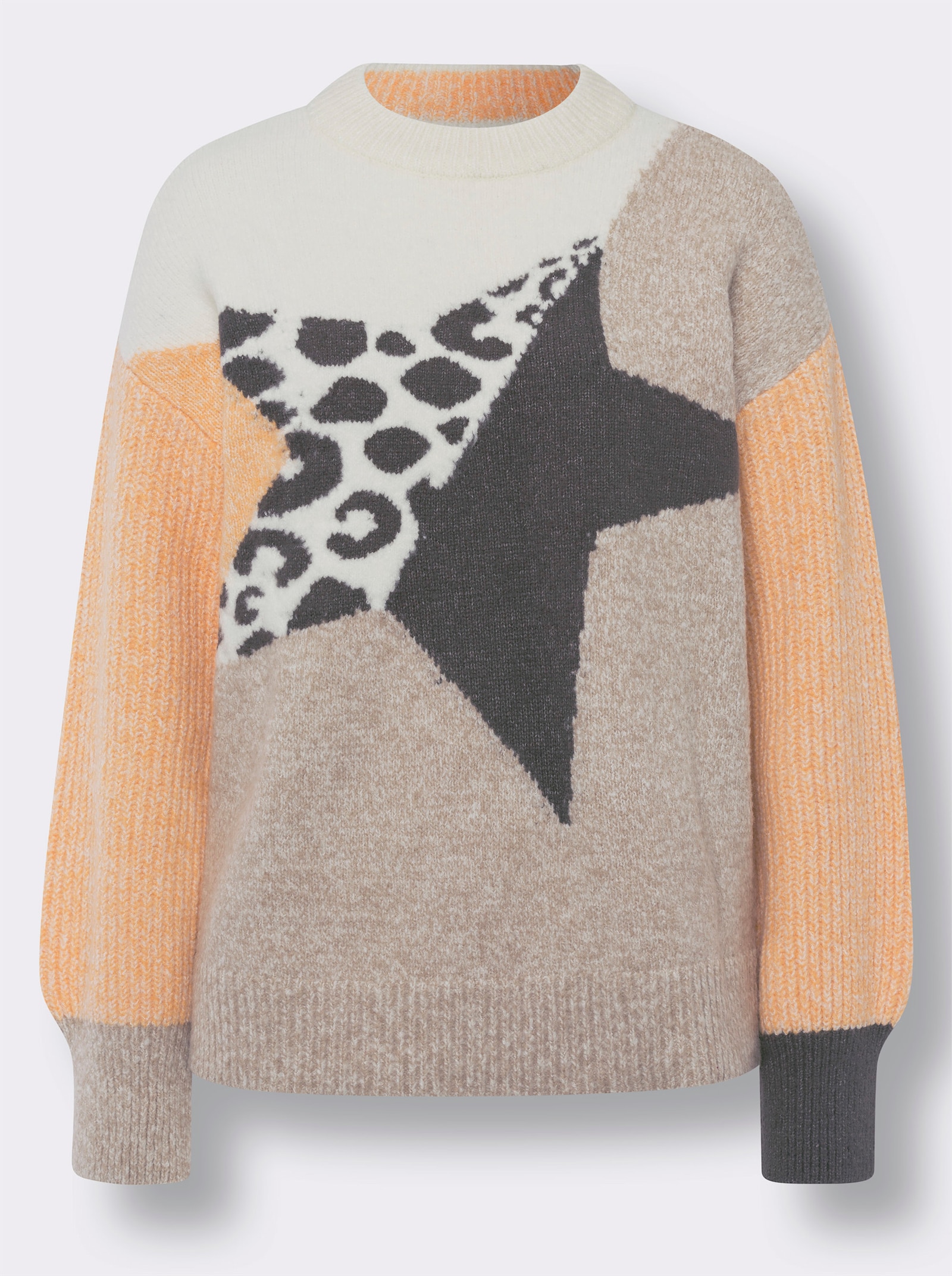 heine Strickpullover im Jacquard-Mustermix - ecru-beige-gemustert