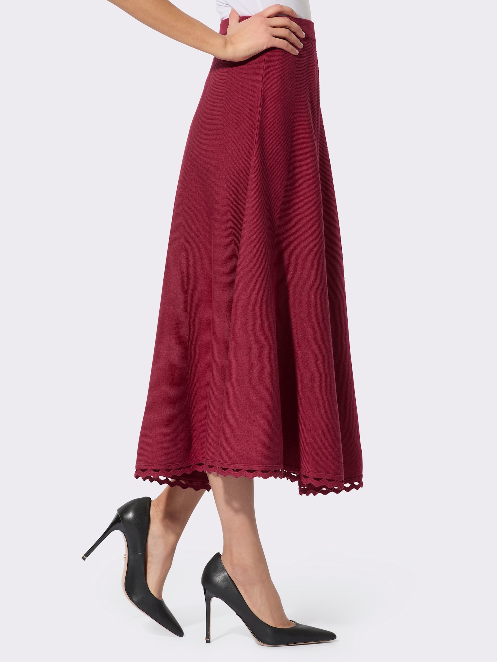 Strickrock im edlen Viskose-Lyocell-Mix - dunkelrot