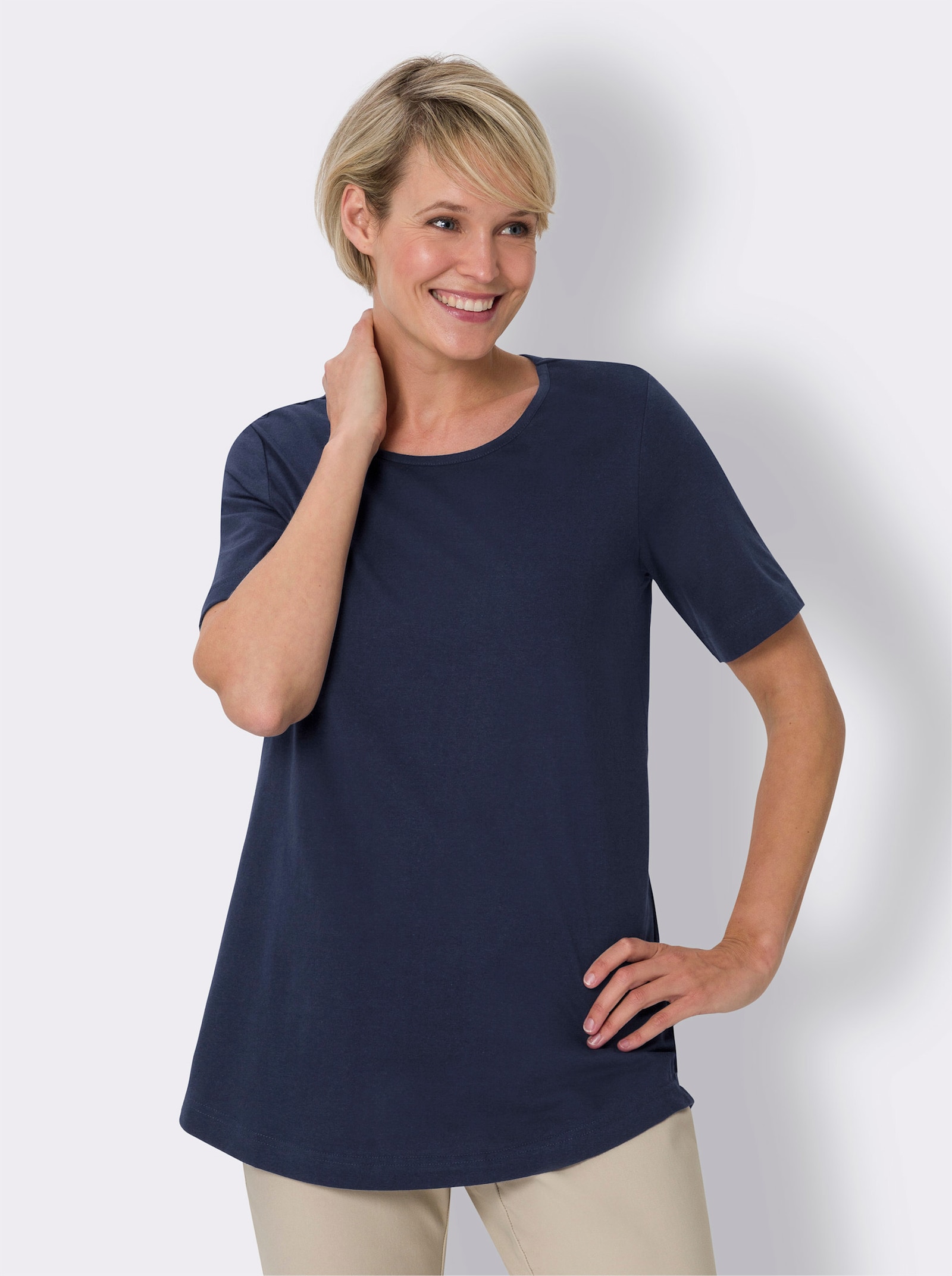 Longshirt im Doppelpack - grasgrün + marine