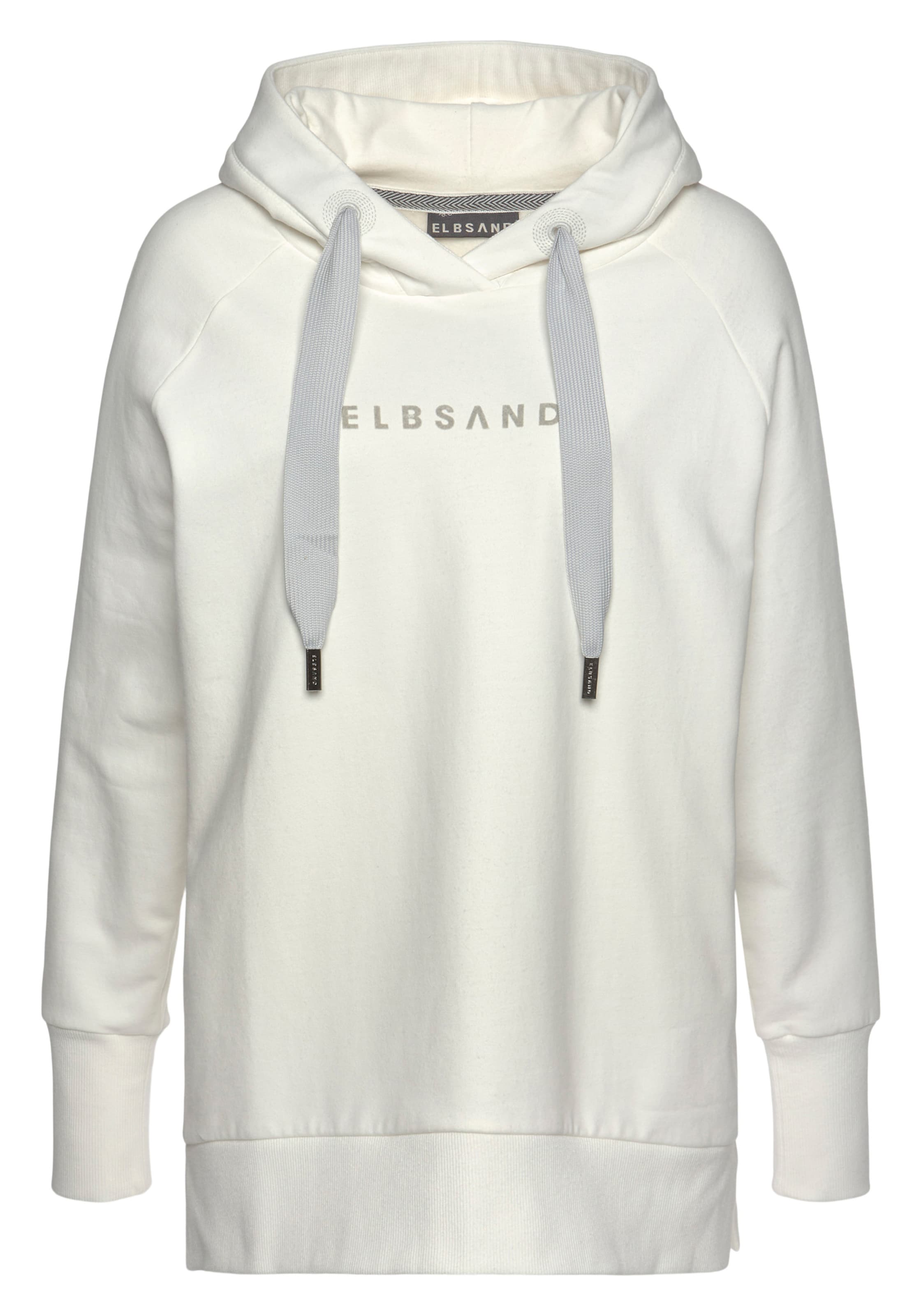 Hinten Seite günstig Kaufen-Kapuzensweatshirt in weiß von Elbsand. Kapuzensweatshirt in weiß von Elbsand <![CDATA[