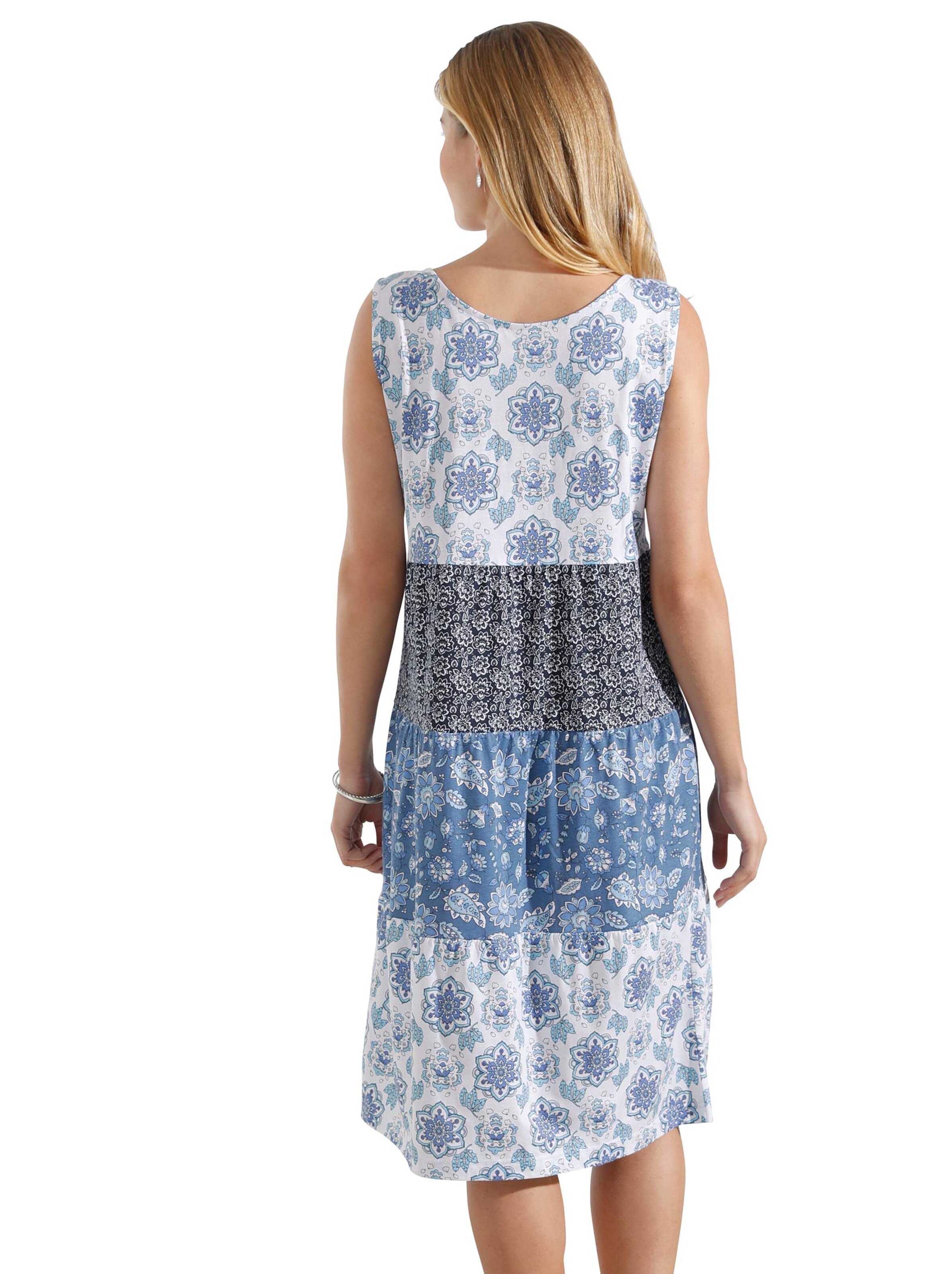 Kleid - blau-gemustert