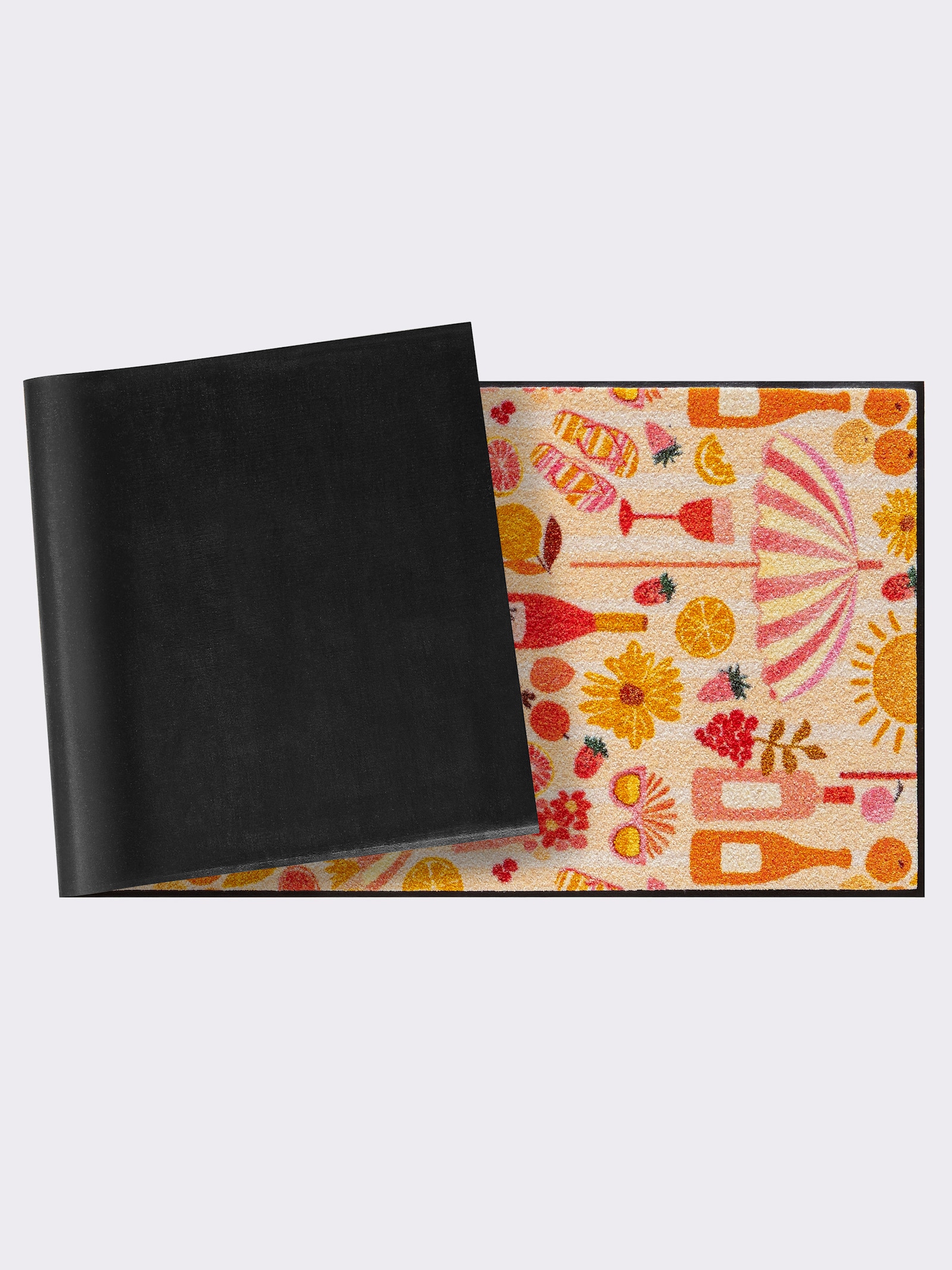 wash+dry by Kleen-Tex Fußmatte mit Urlaubs-Motiven - apricot-flamingo-gemustert