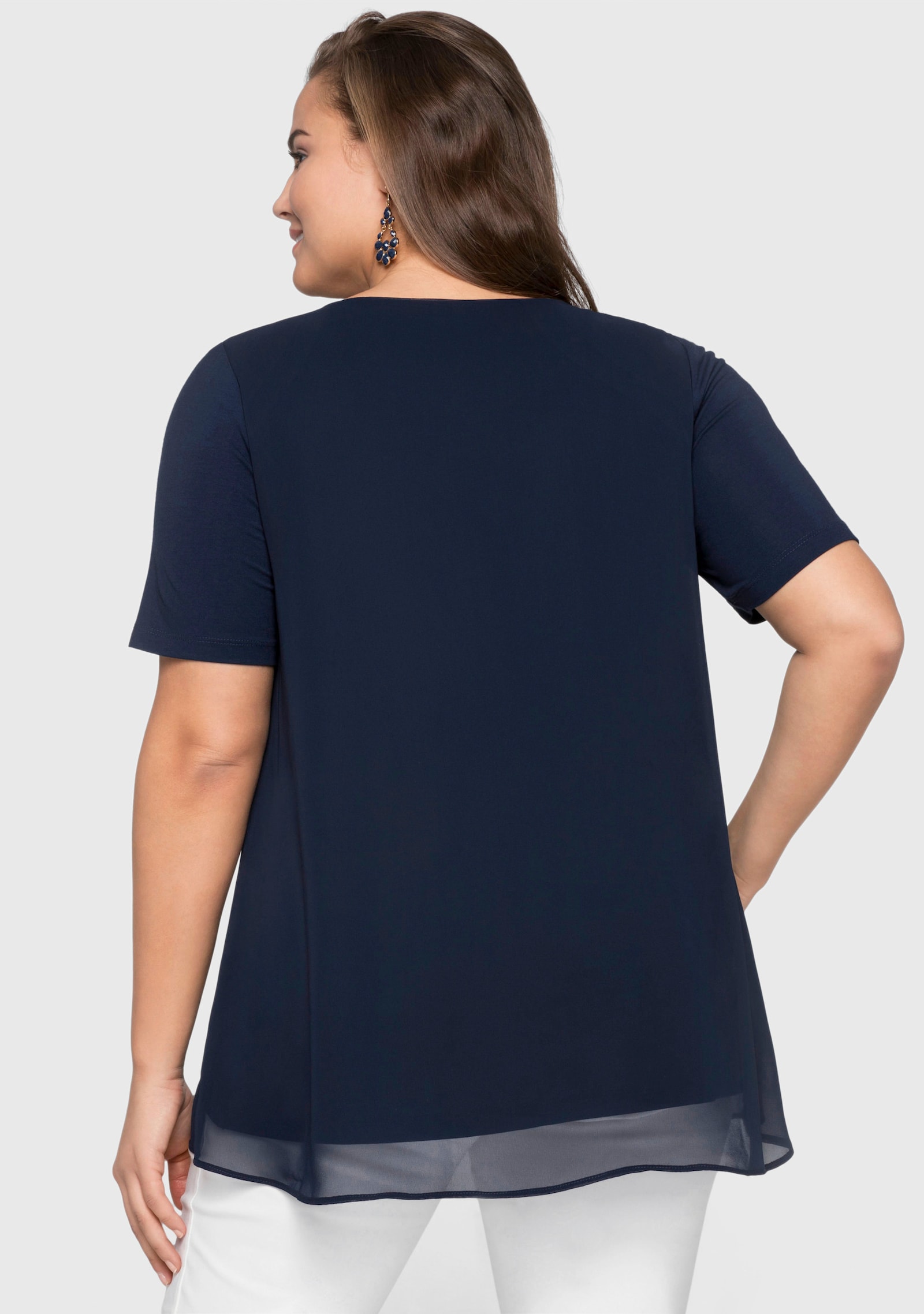sheego Blusenshirt im Lagenlook - marine