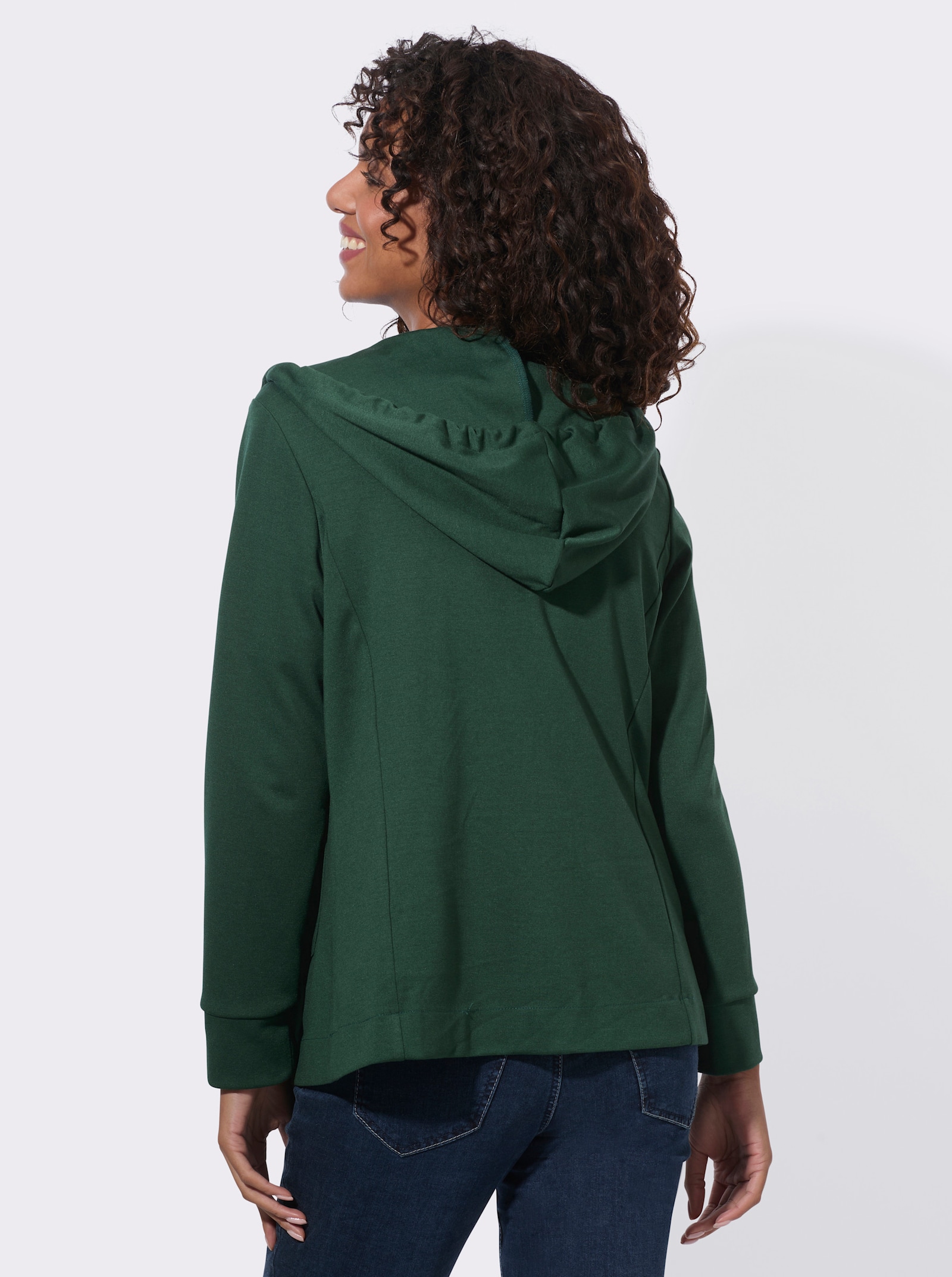 Shirtjacke mit Reverskragen - moos
