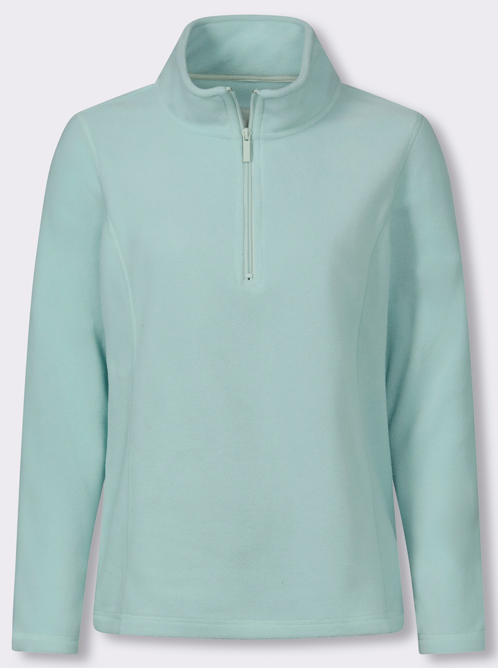 Fleeceshirt mit Stehkragen - kalkmint