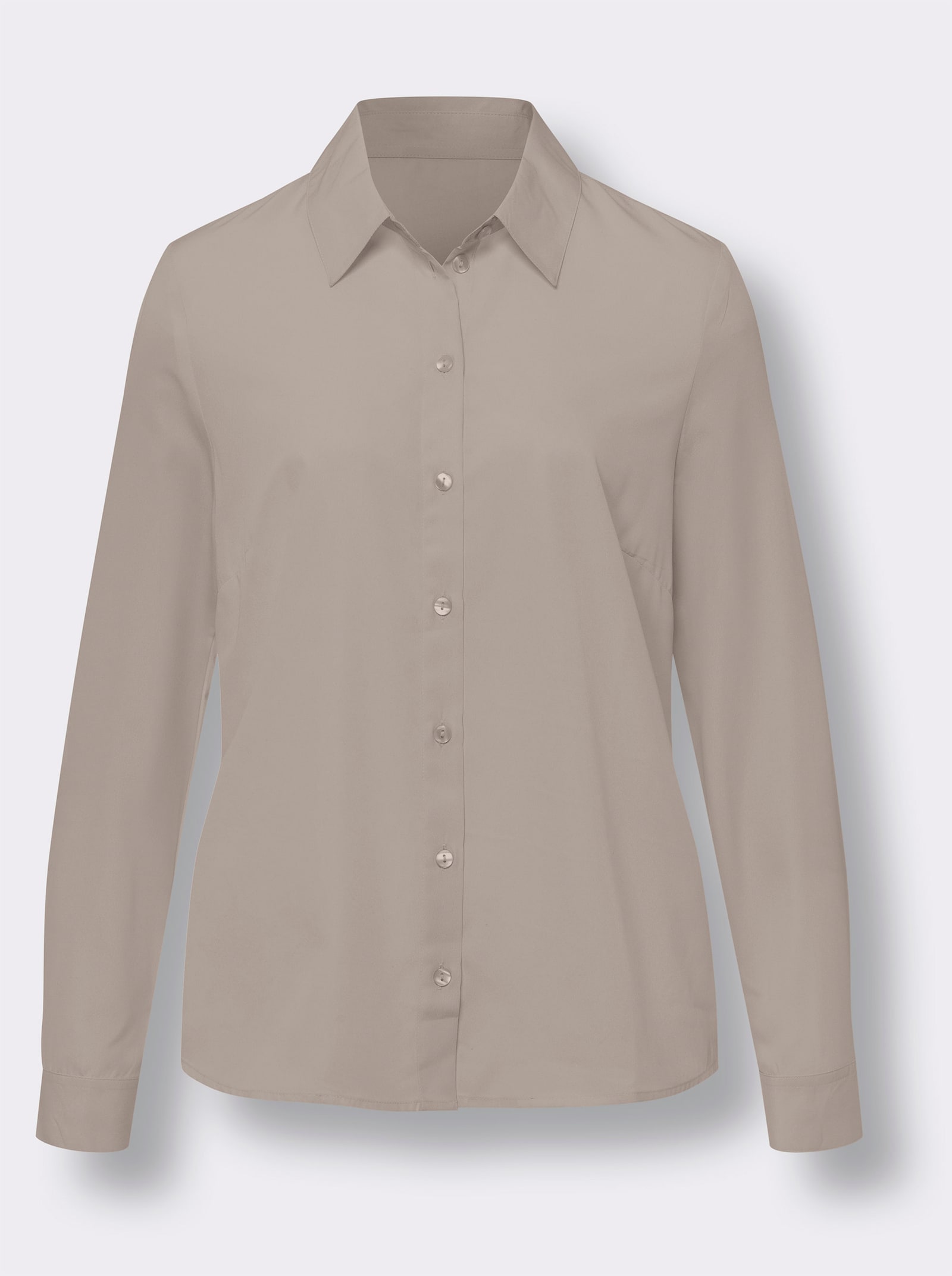 Langarm-Bluse mit Knopfmanschetten - sesam