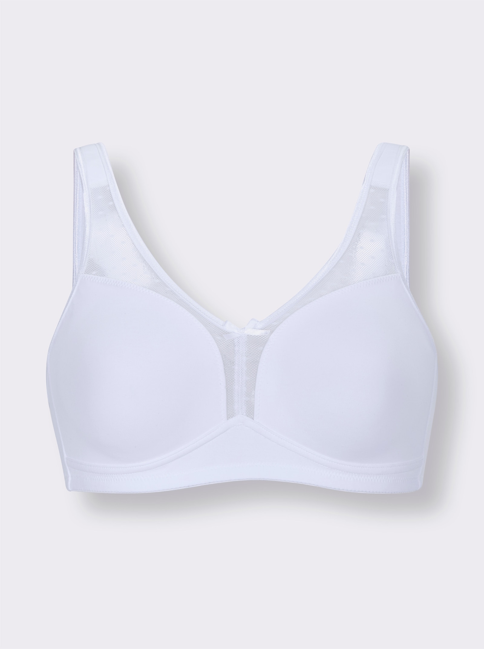 wäschepur Soutien-gorge confort sans armatures avec dentelle en tulle - blanc