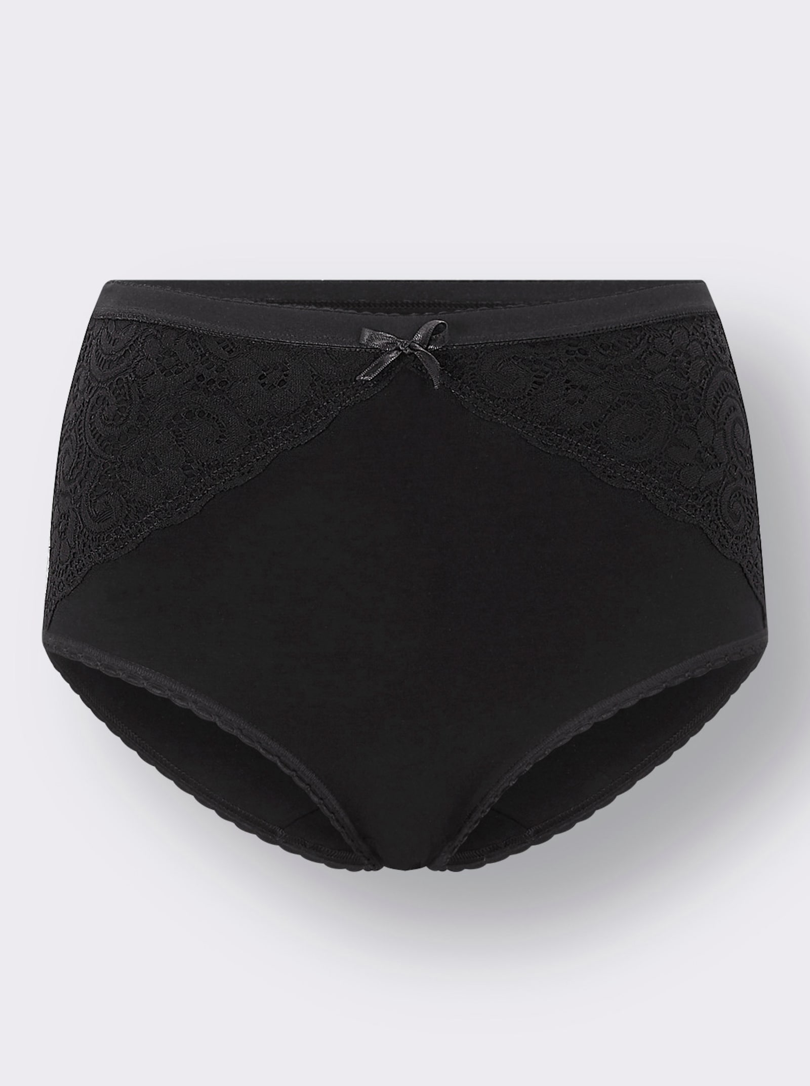 wäschepur Taillenslip mit Spitzen-Einsatz vorne - schwarz
