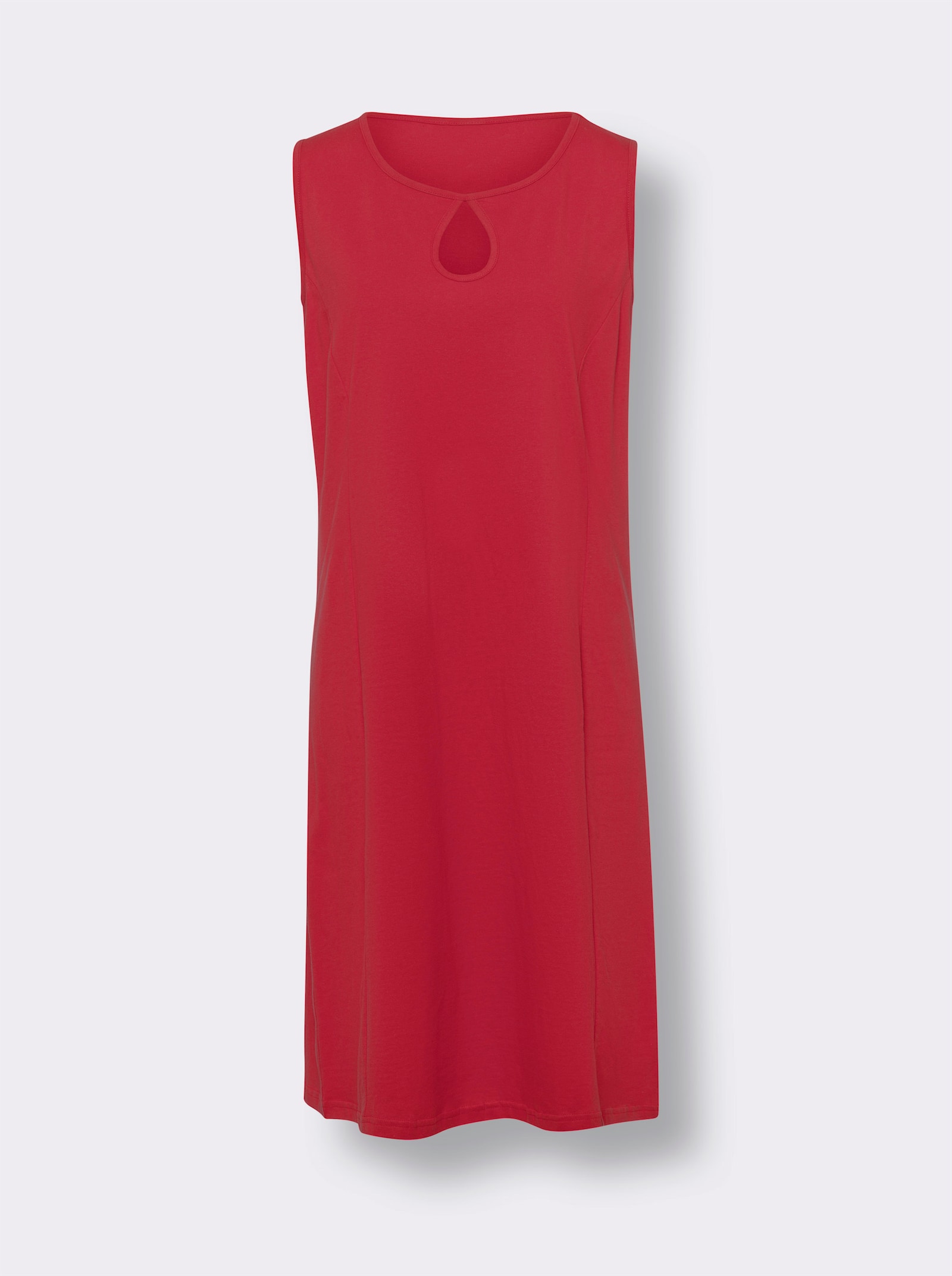 Jerseykleid mit Tropfenausschnitt - erdbeere