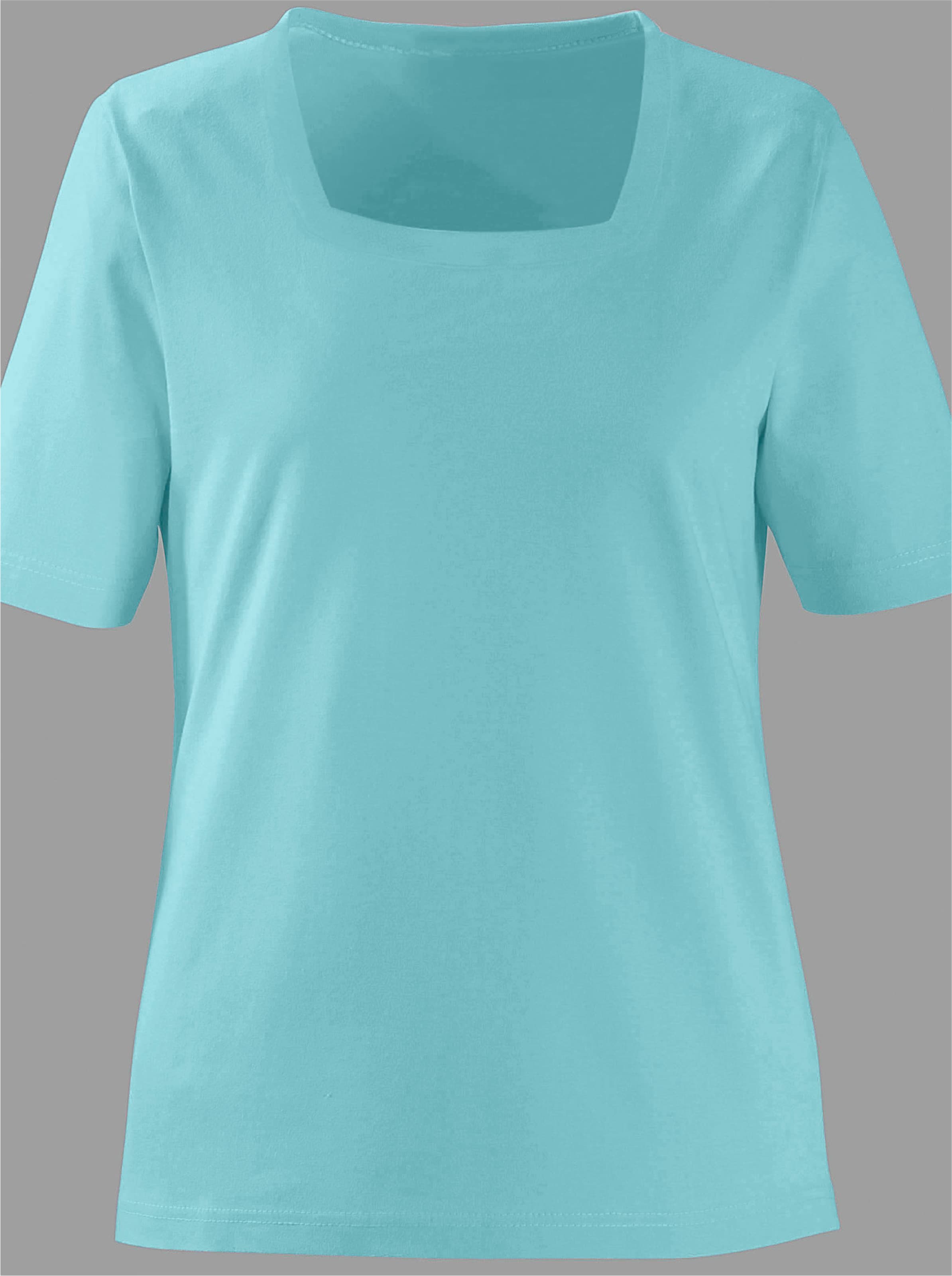 Shirt Kurzarm  günstig Kaufen-Kurzarmshirt in türkis von heine. Kurzarmshirt in türkis von heine <![CDATA[Shirt mit apartem Karree-Ausschnitt in kombistarken Farben.]]>. 