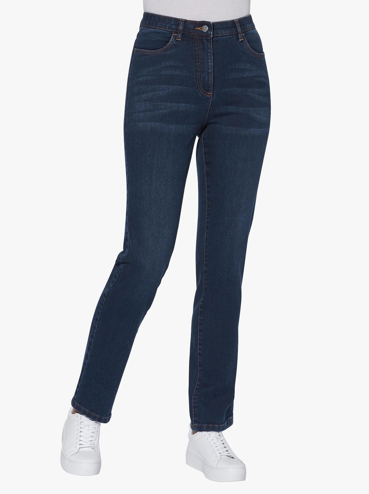 High waist jeans - dark-blue