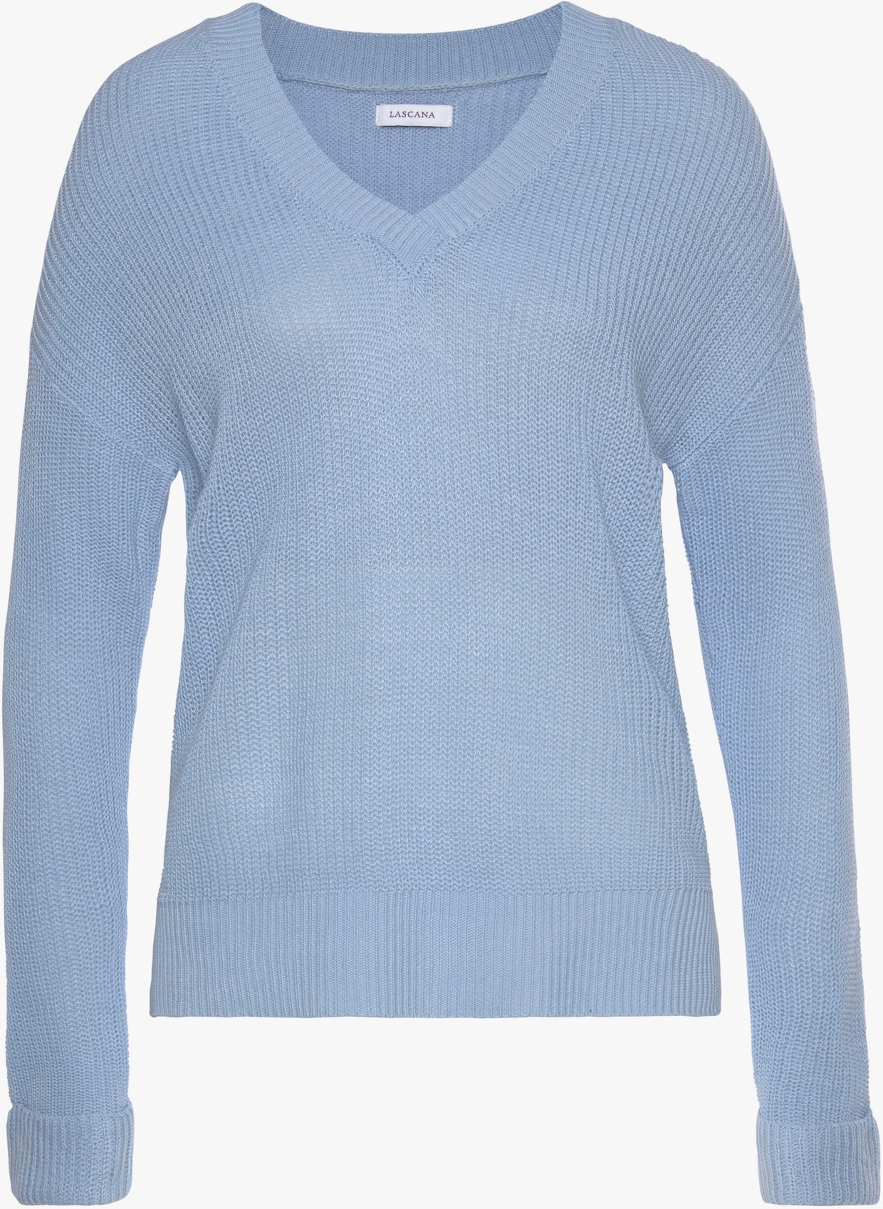 LASCANA Pull à encolure en V - bleu