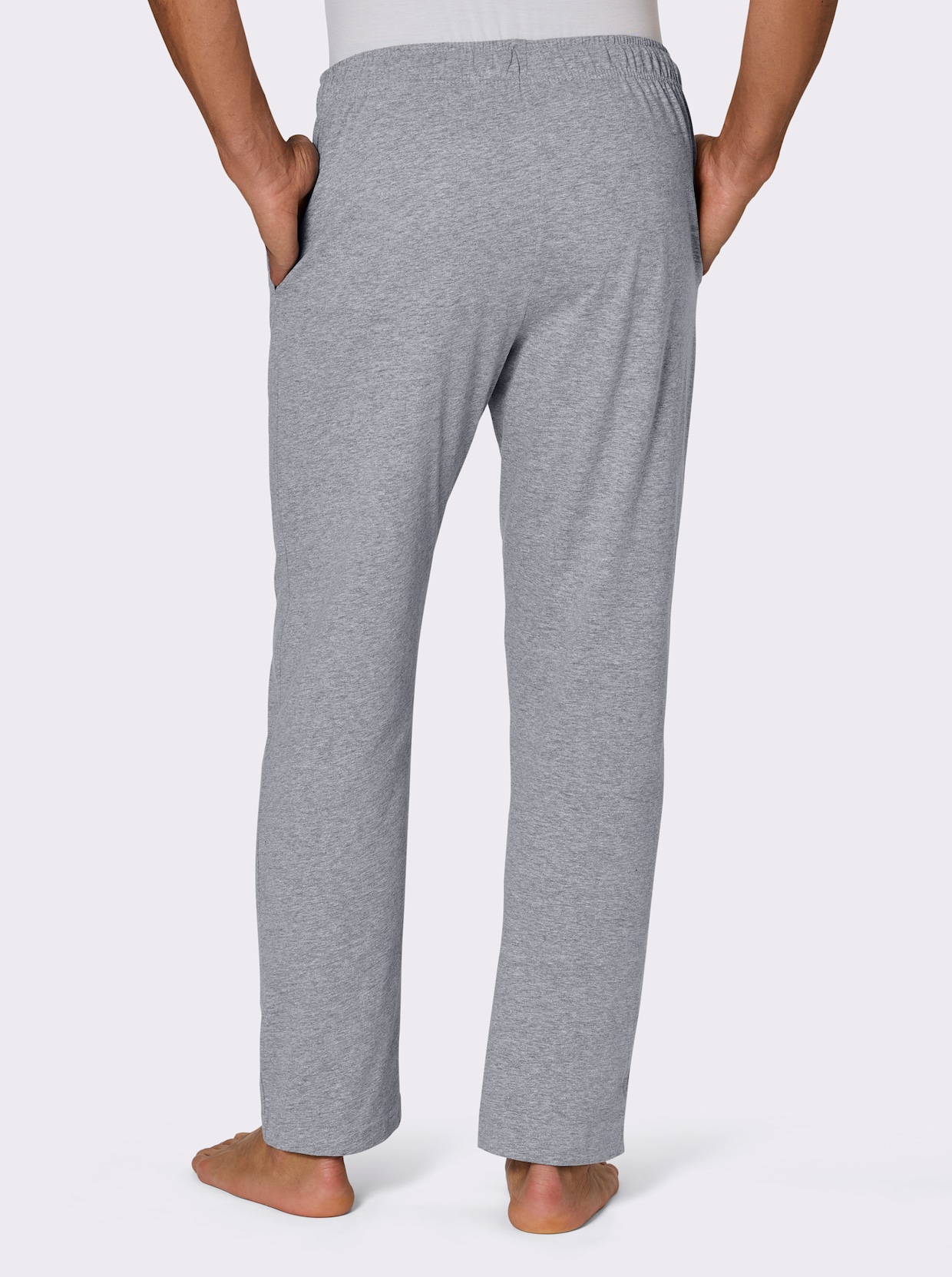 wäschepur men Hose lang - grau-meliert + mittelblau