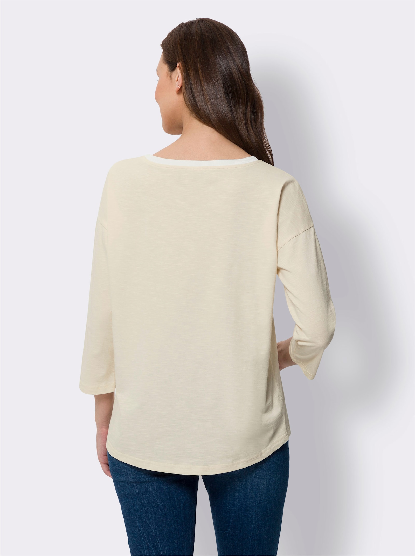 heine 3/4-Arm-Shirt mit Schriftzug - champagner