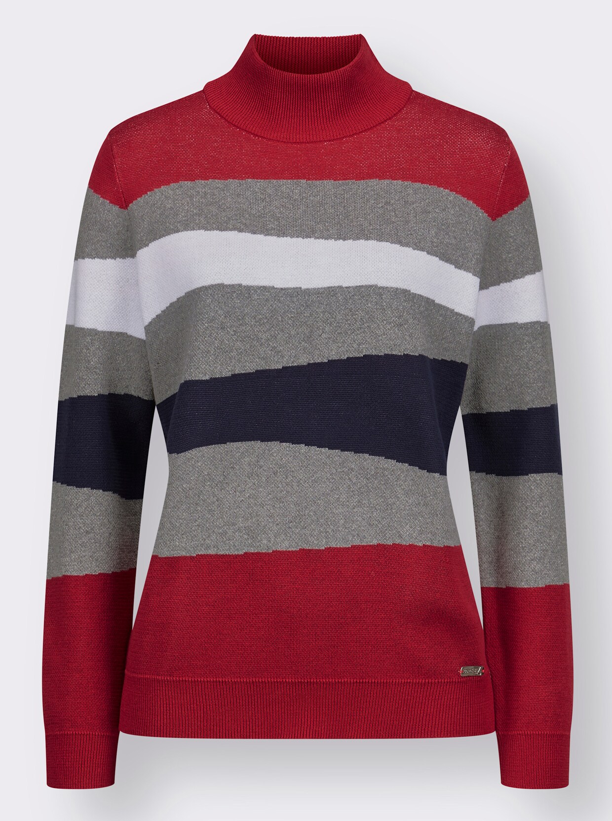 Pullover met lange mouwen - grijs/rood gedessineerd