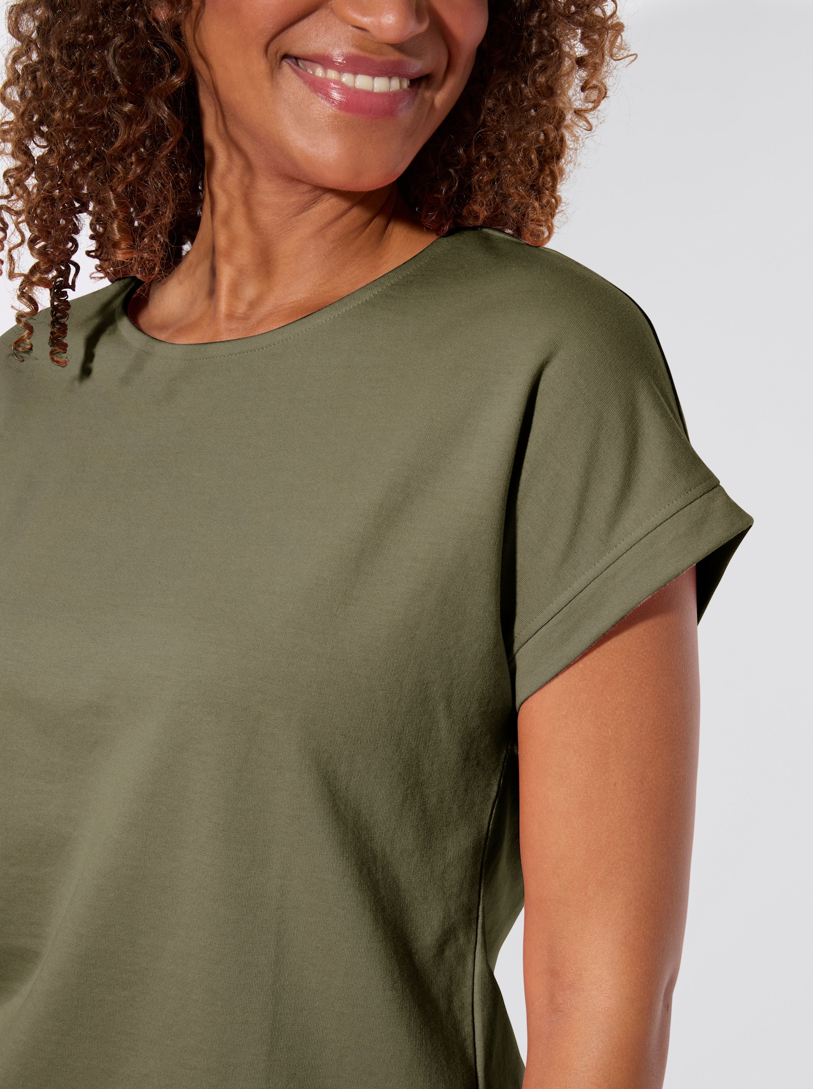 Sweatshirt im Baumwoll-Mix - khaki