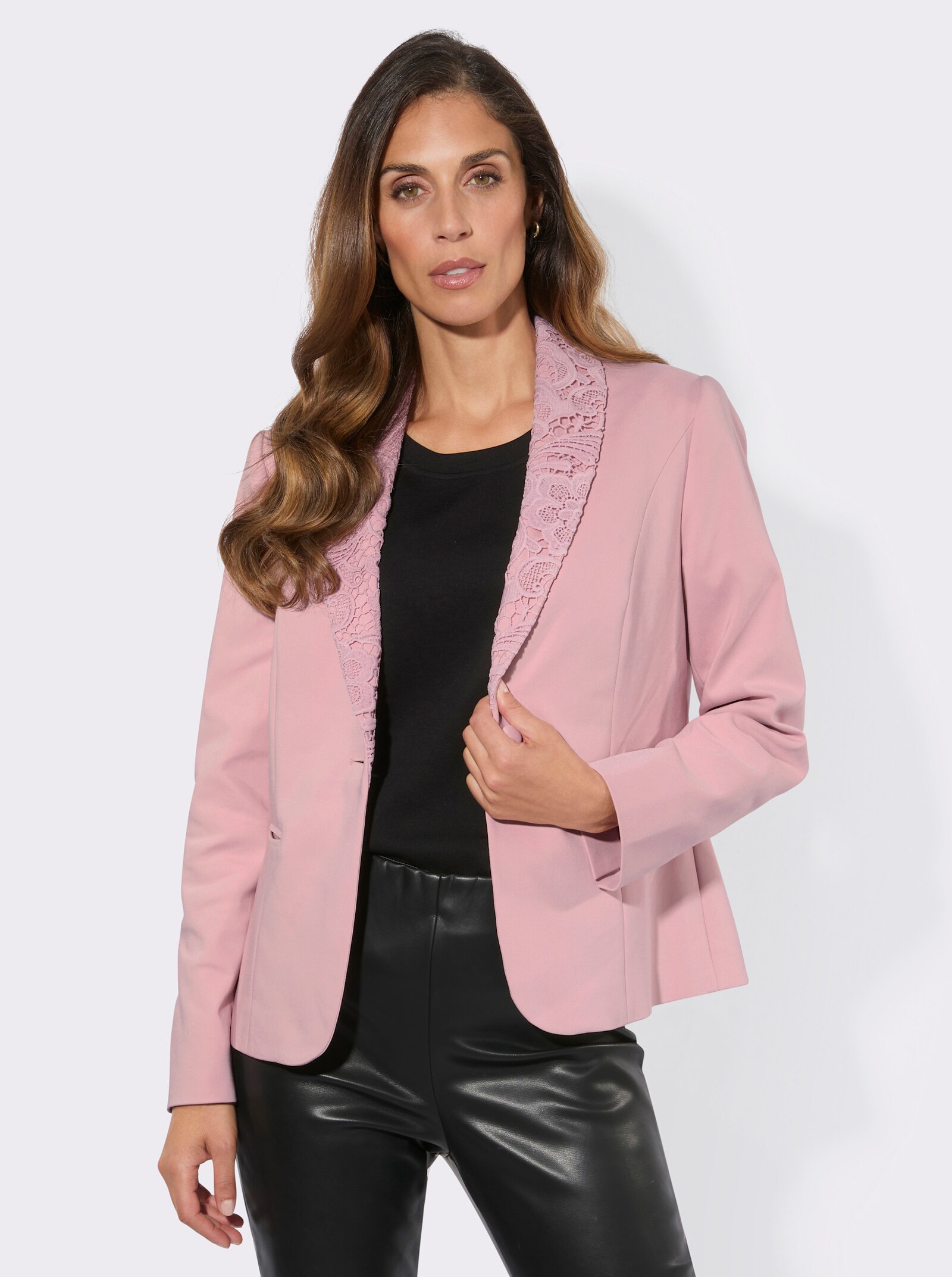 Blazer mit dünnen Schulterpolstern - hortensie