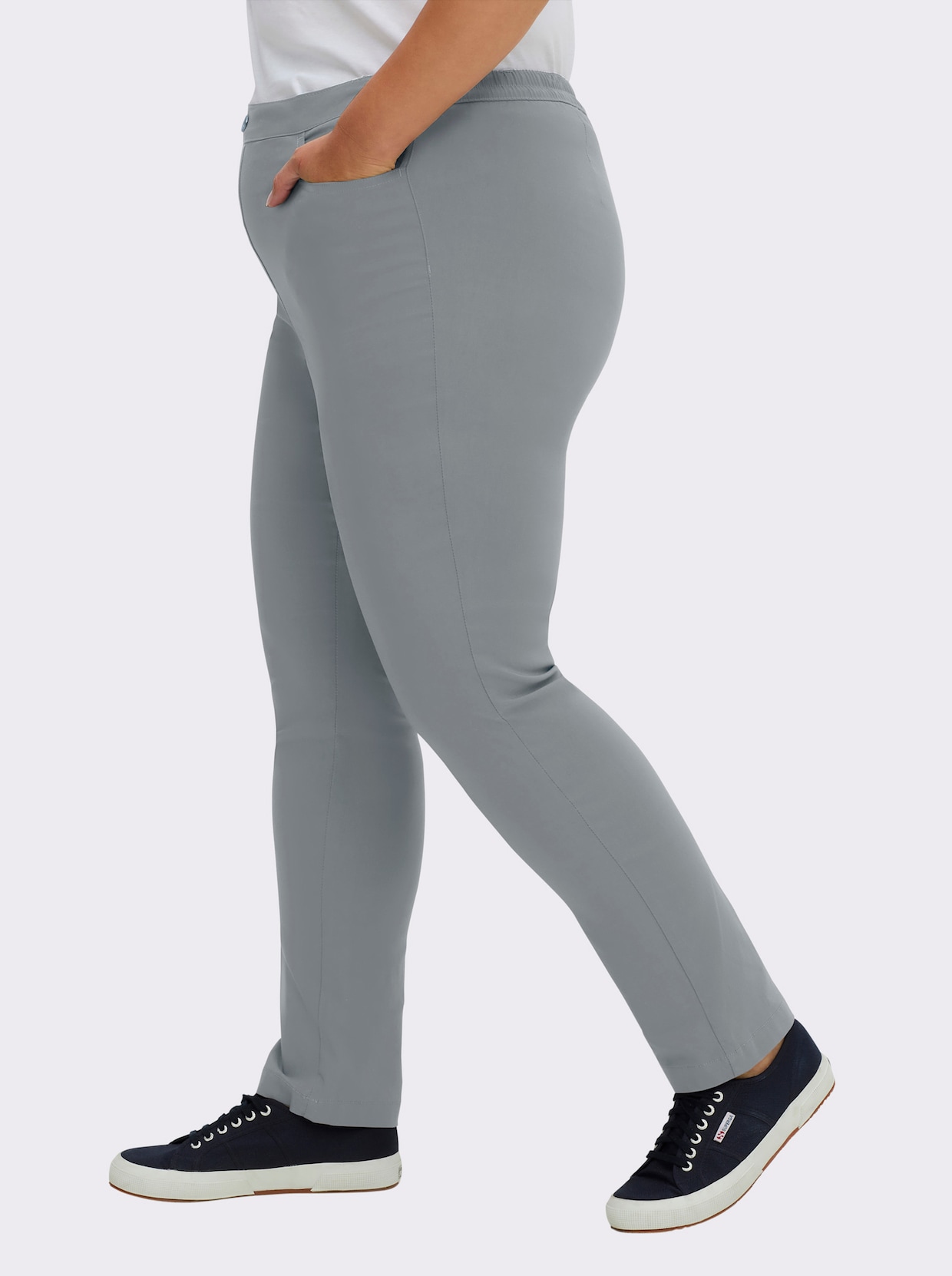 Bengalinhose mit Zierreißverschlüssen - grau