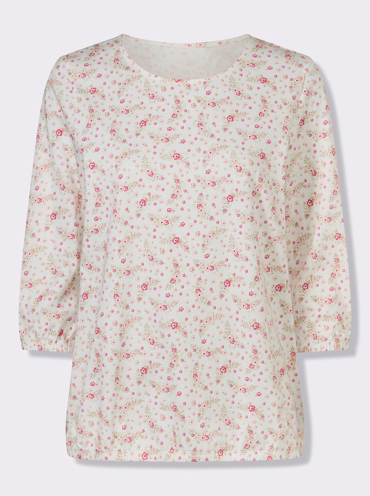 3/4-Arm-Shirt - ecru-rosenholz-bedruckt
