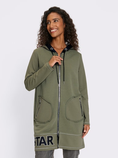 heine Shirtjacke mit 2-Wege-Zipper - khaki