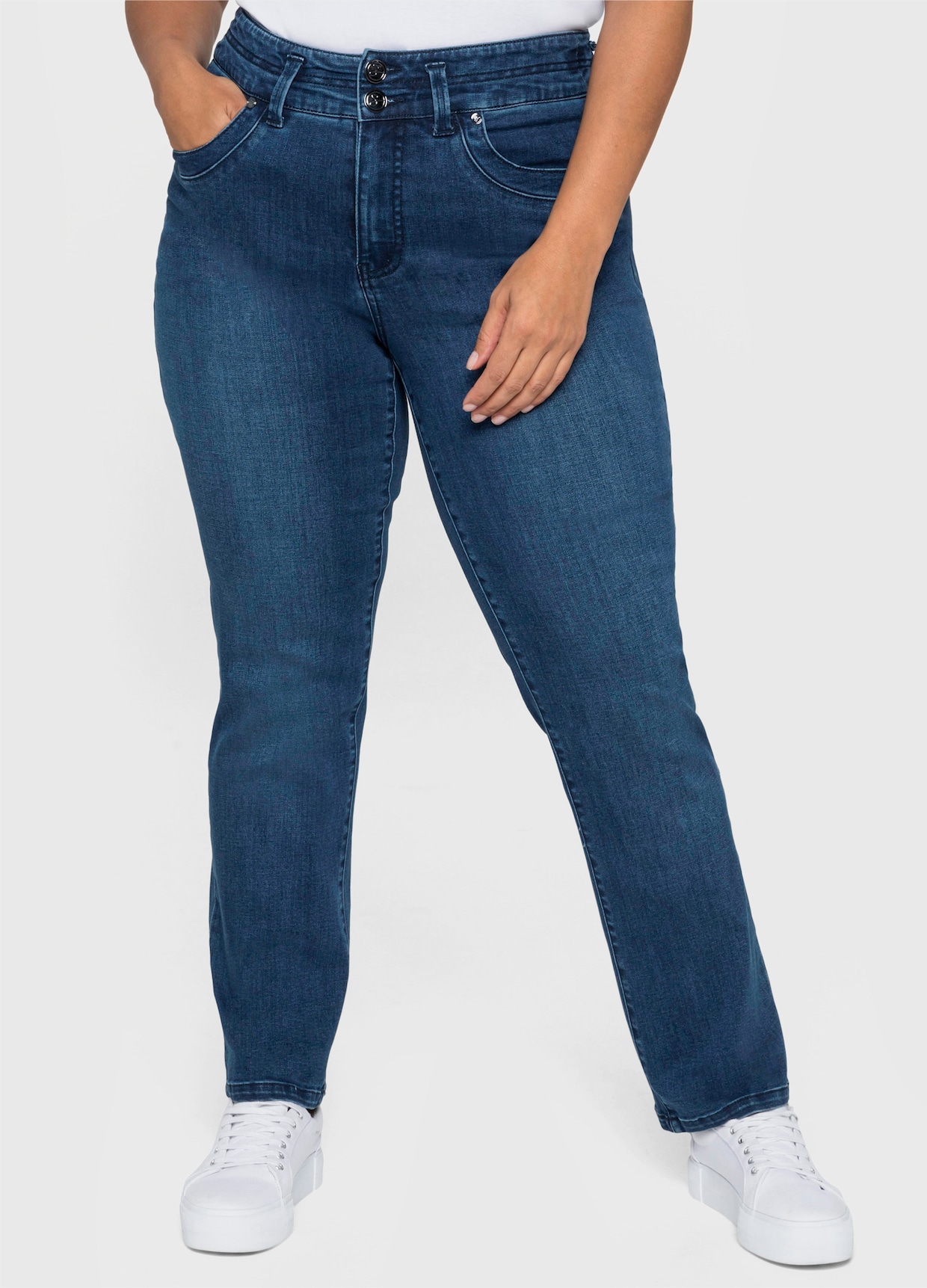 sheego Rechte jeans - dark blue denim