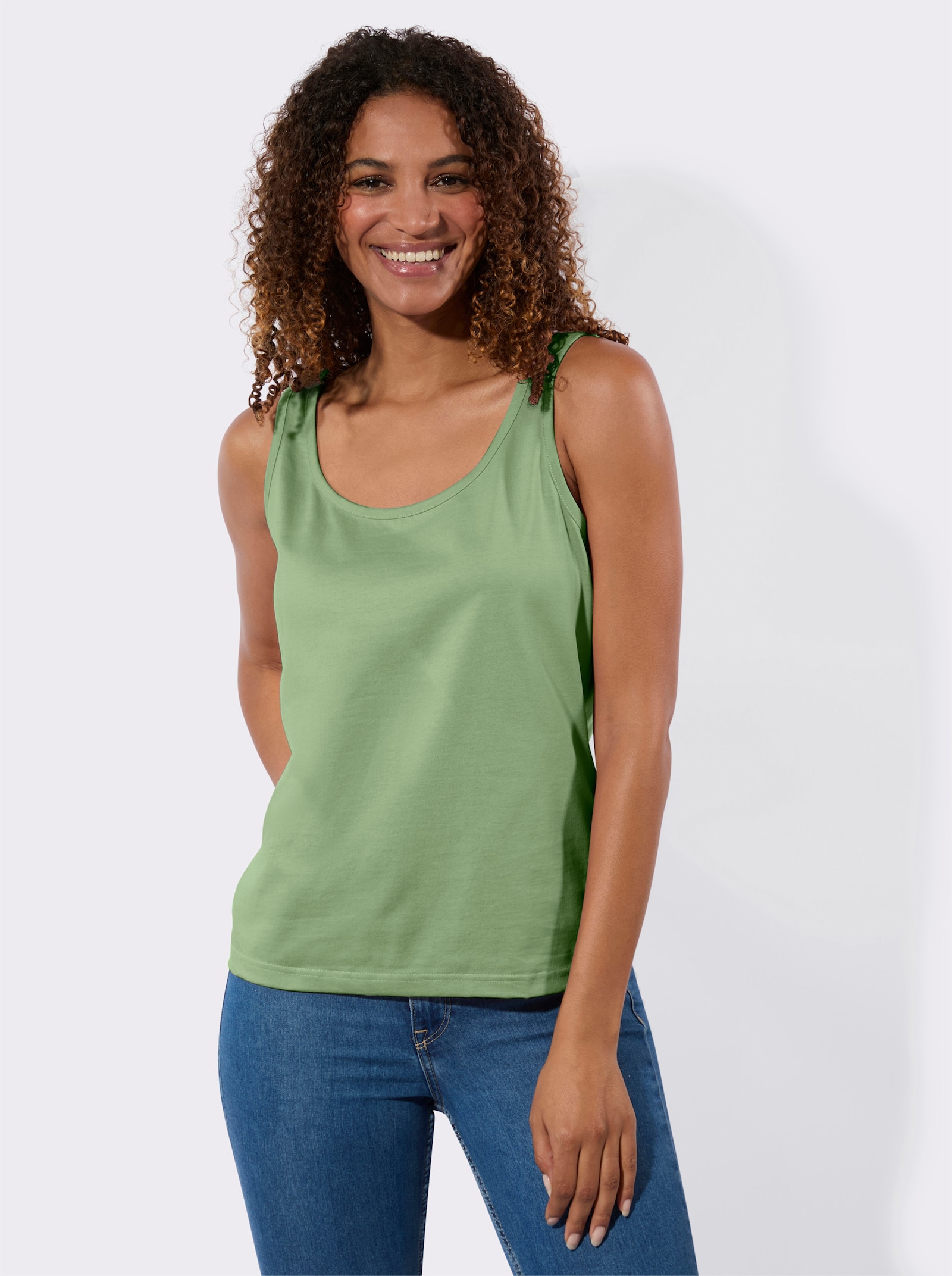 Tričkový top v dvojbalení - Eukalyptová + svetlobéžová