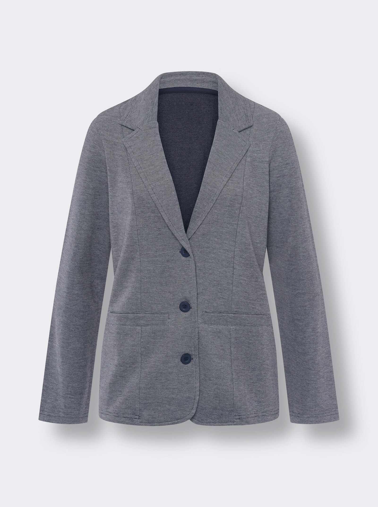 Shirtblazer mit Reverskragen - marine-meliert