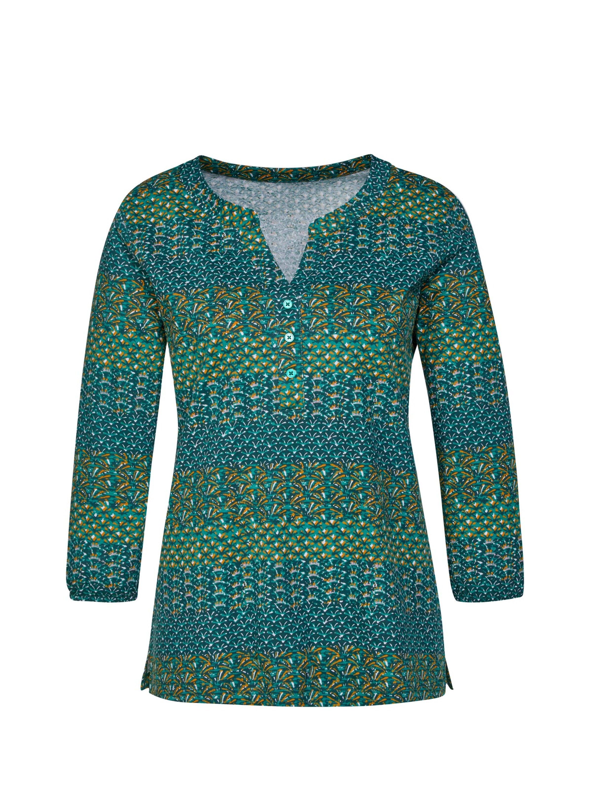 Shirt - smaragd-gemustert