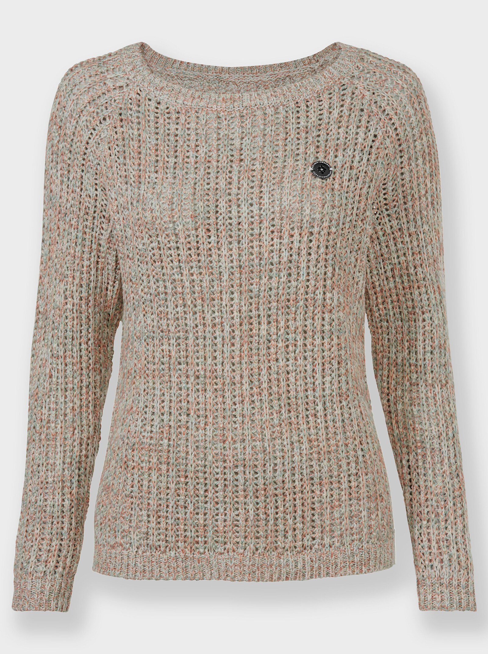 Pullover met effectgaren - papaja/ecru gedessineerd