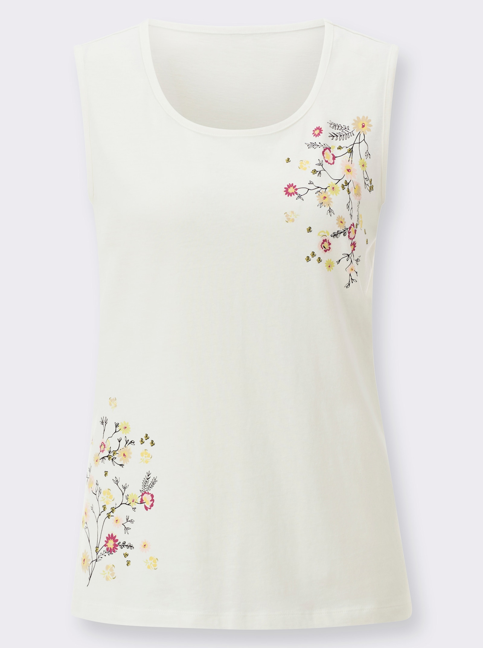 Shirttop aus Baumwolle - ecru-rosé