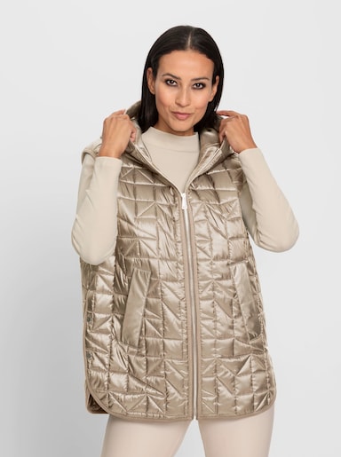 heine Steppweste mit knöpfbaren Seitenschlitzen - beige