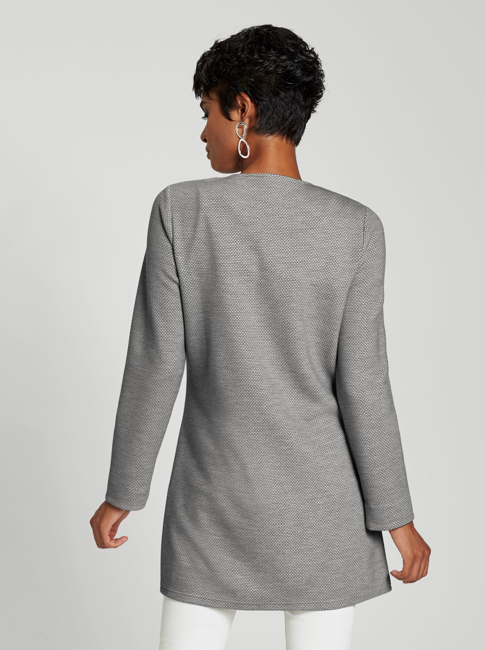 Longblazer mit Waben-Struktur - grau