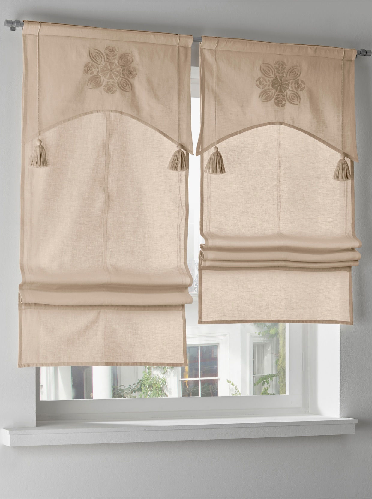 heine home vouwgordijn - naturel