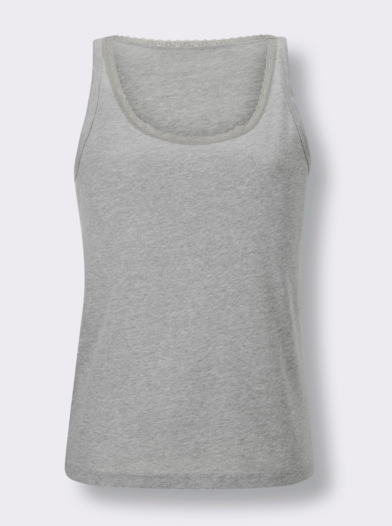 wäschepur Hemd met filigrane kanten band - marine + zwart + grijs gemêleerd