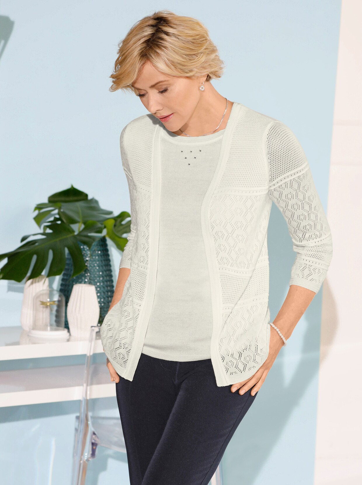 2-in-1-pullover - ecru